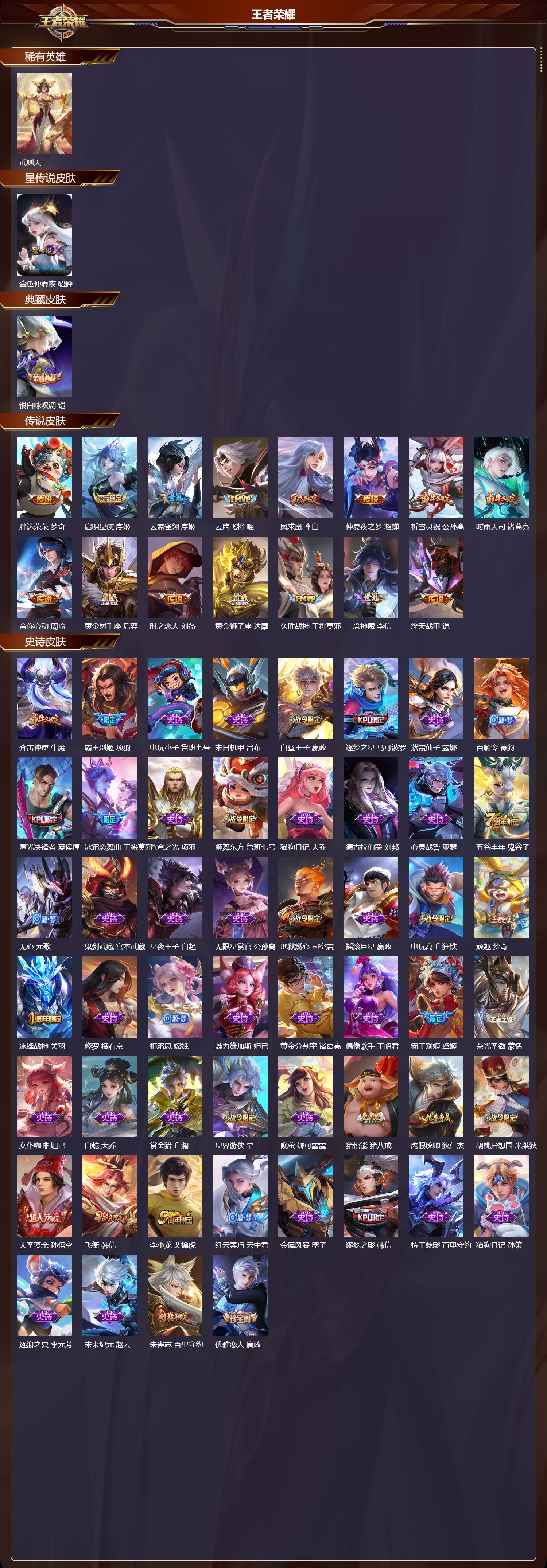 WZCMW3310580王者荣耀账号详情图2 WZCMW3310580王者荣耀账号详情图2