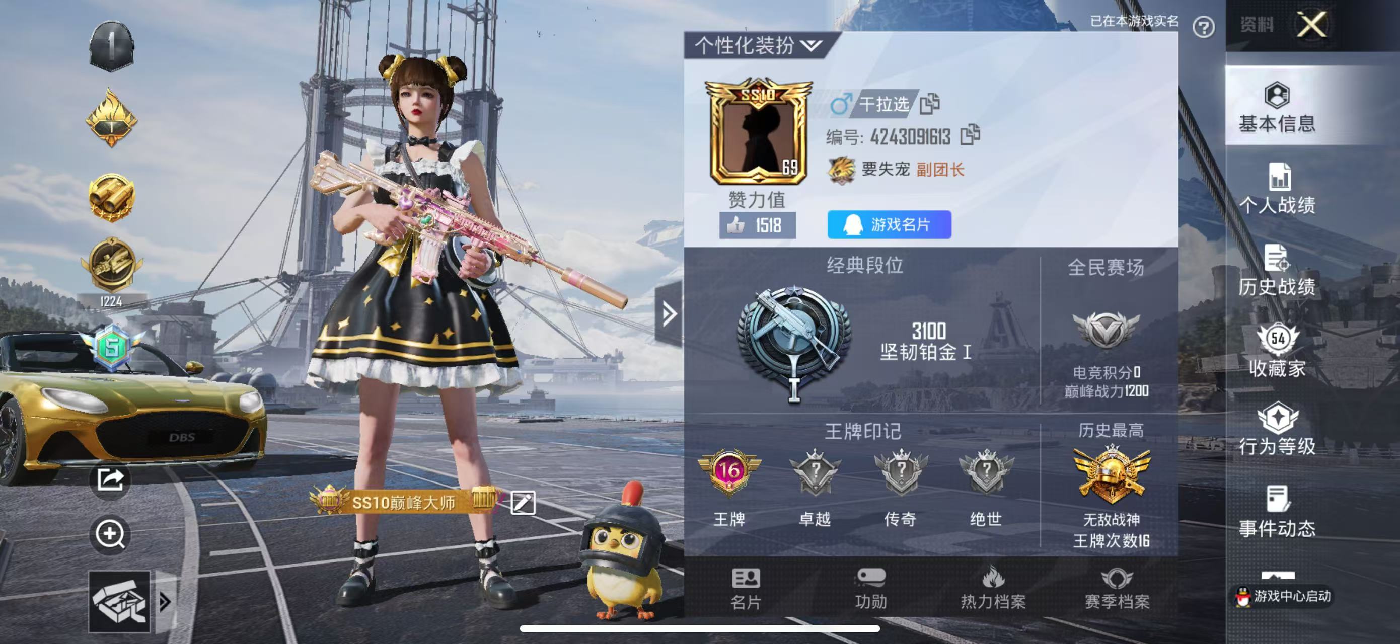 HPSJ3160069和平精英账号详情图2