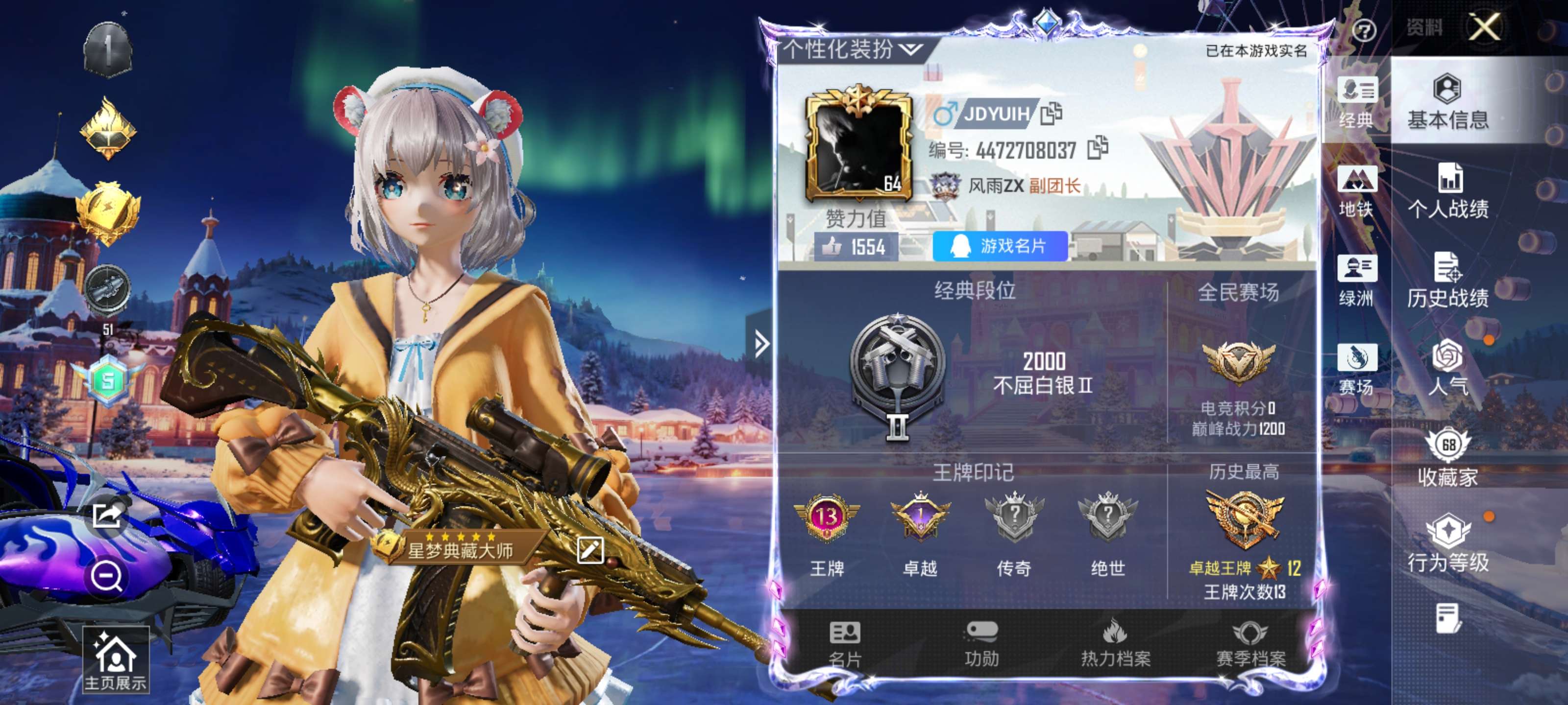 和平精英账号安卓QQ【新火箭少女-满级五爪金龙-满级M762-冷魅冰骑-7粉装-6特效枪-3载具-有地铁】安卓手Q-13