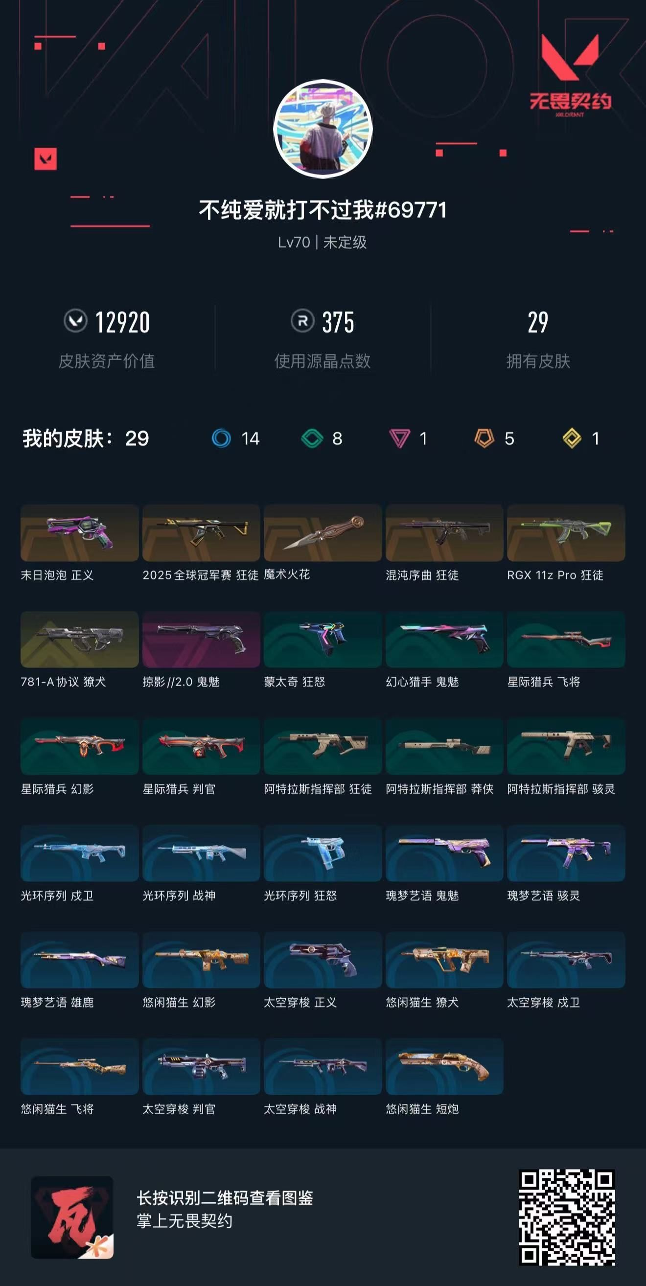 无畏契约账号QQ12920库存 魔术火花 25冠军狂徒 显卡狂徒 混沌狂徒 末日泡泡正义 781-A獠犬 掠夺鬼魅 