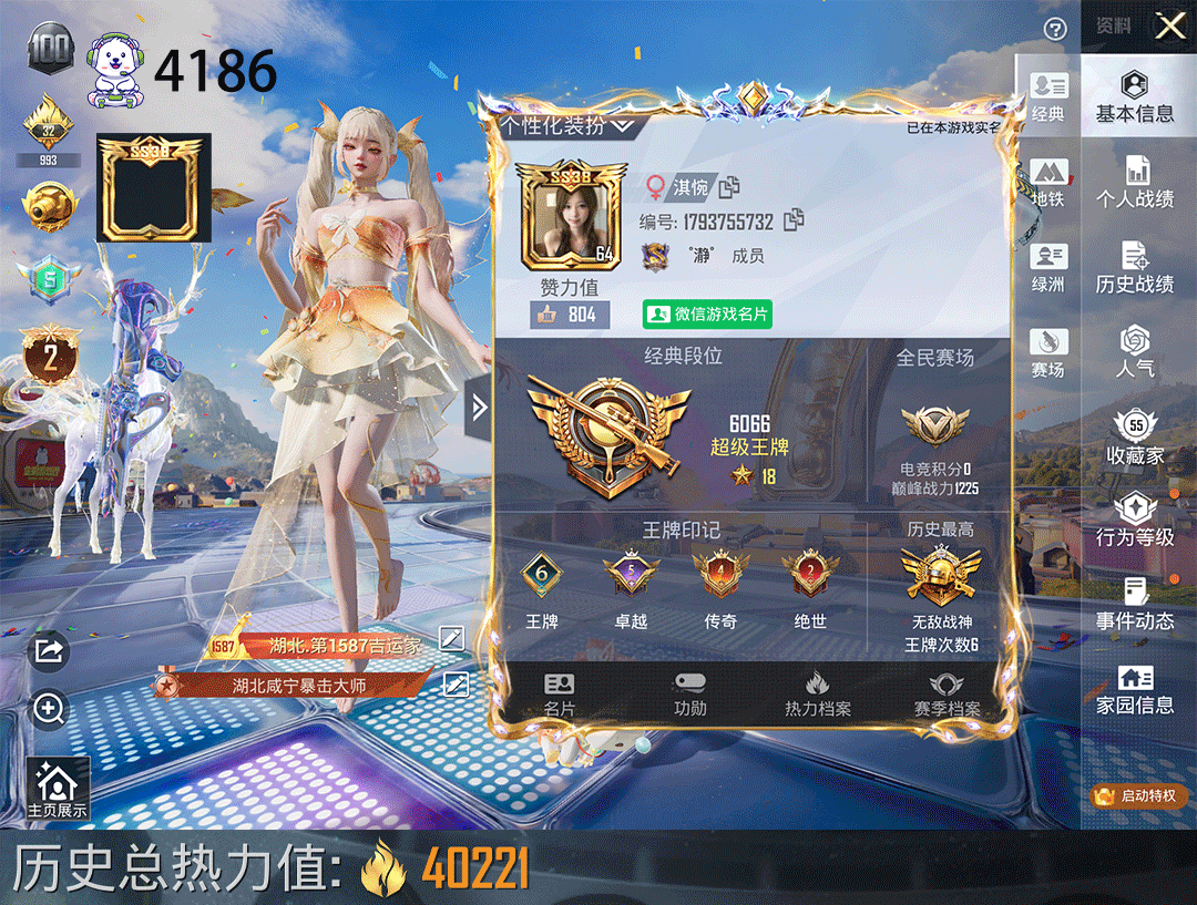 和平精英账号苹果微信1载具-70套装-121枪皮-C4186-公主号战神框露米娜二级玄鹿10枪9粉装aug花中眠哈莉呆萌金鞋小番茄童趣头包粉熊包