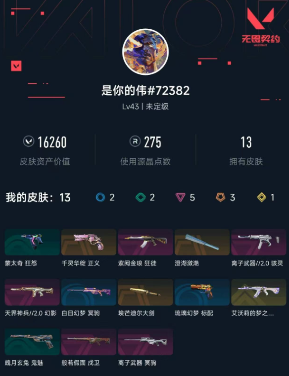 无畏契约账号QQ库存16260