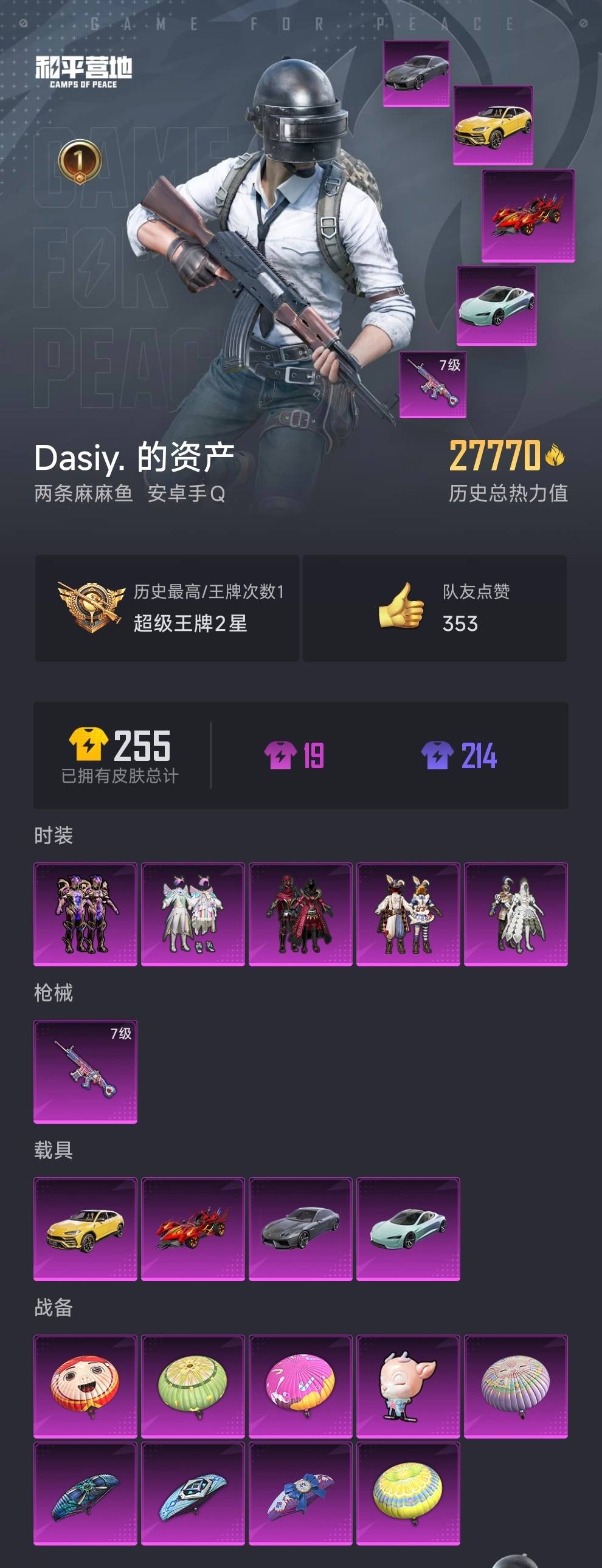 HPCMW3310954和平精英账号详情图2 HPCMW3310954和平精英账号详情图2