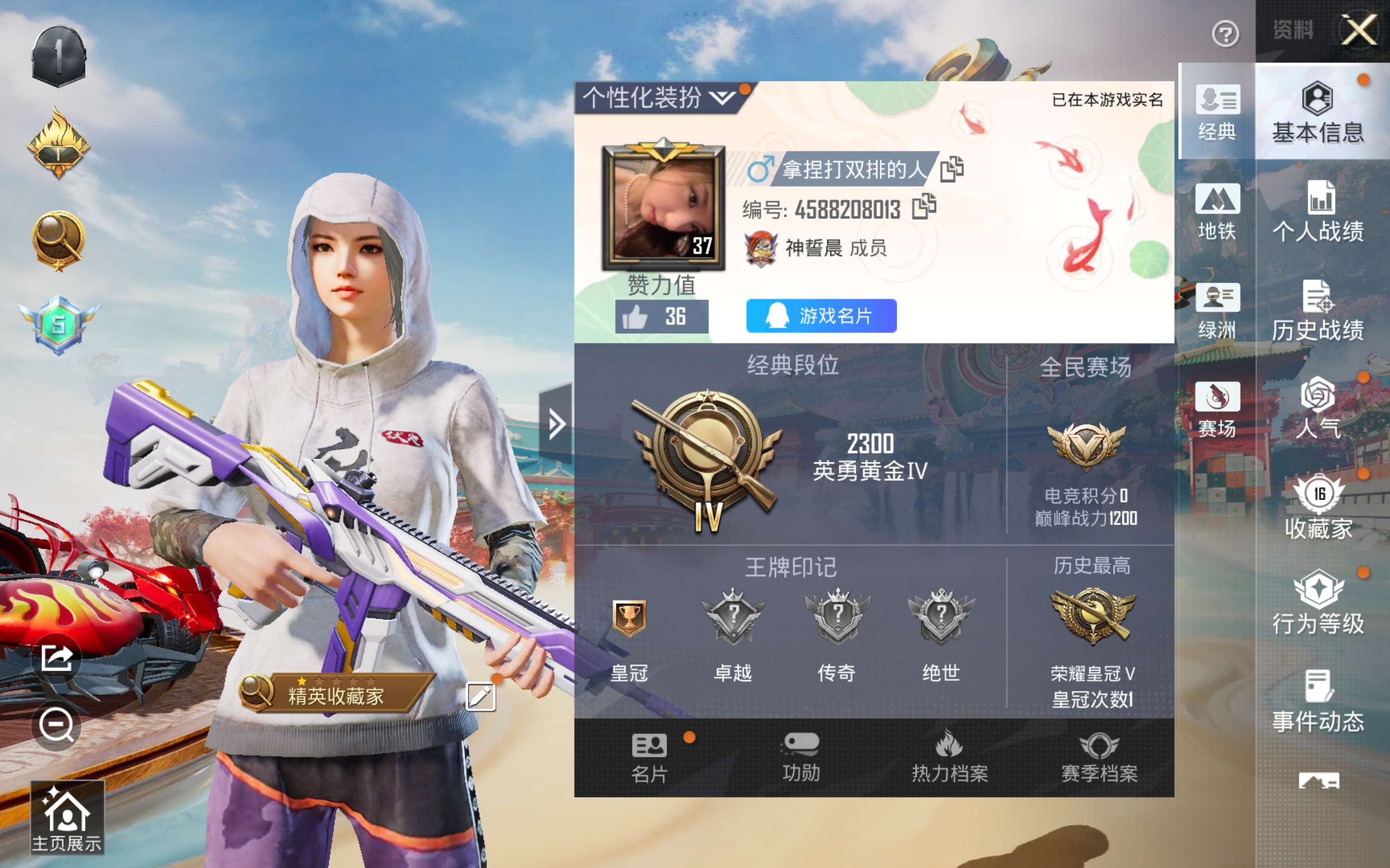 HPCMW4163561和平精英账号详情图1