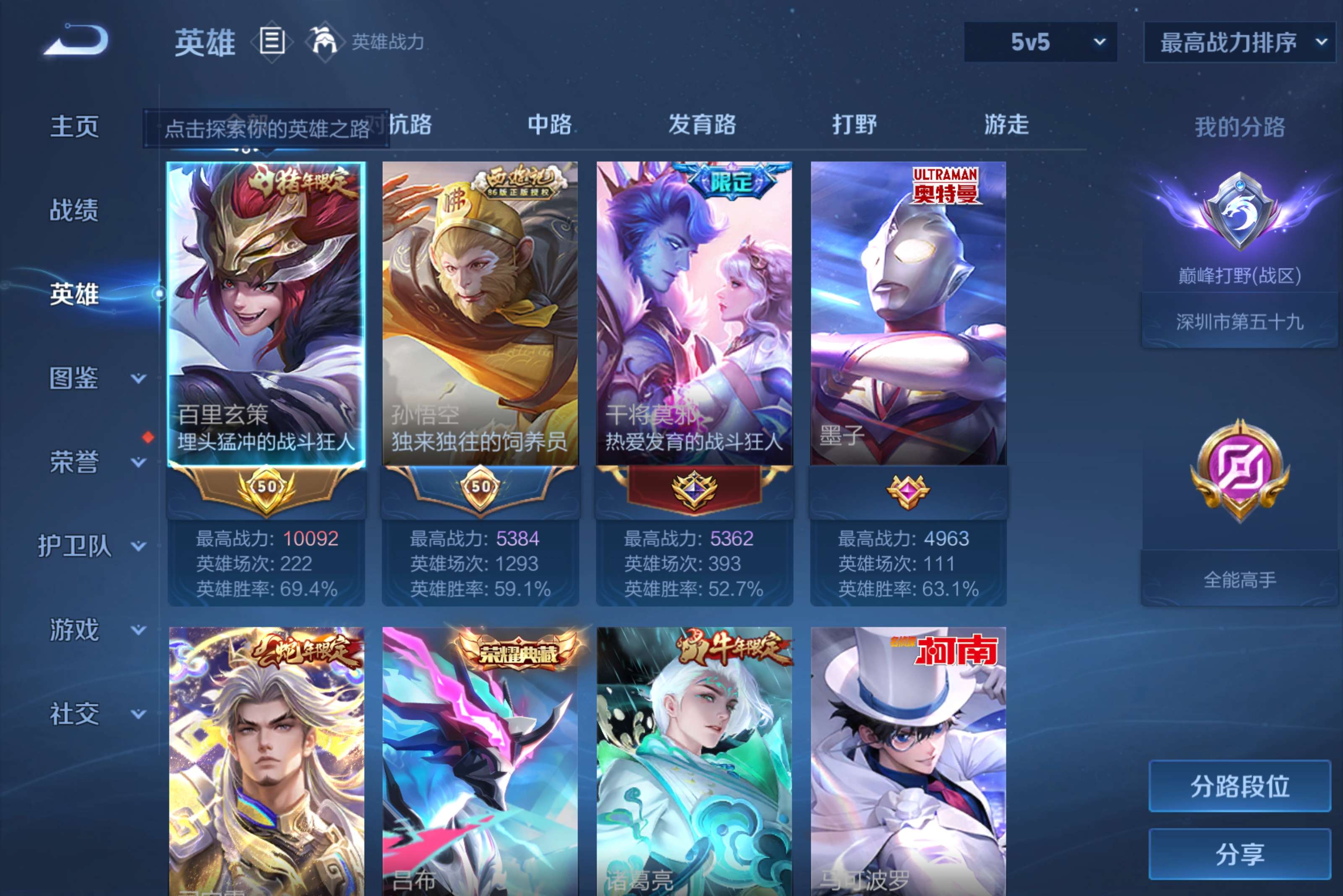 WZCMW4590823王者荣耀账号详情图1