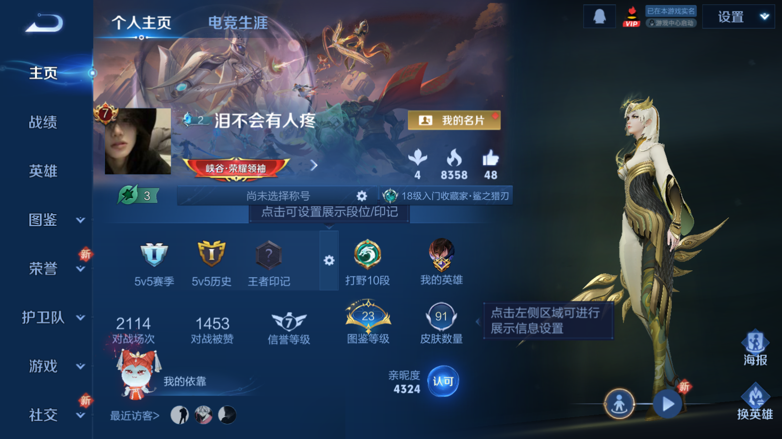 王者荣耀账号安卓QQ【澜全皮肤 低场次 V7 12传说】安卓QQ/尊贵铂金/91皮肤/102英雄/12传说/22史诗/4