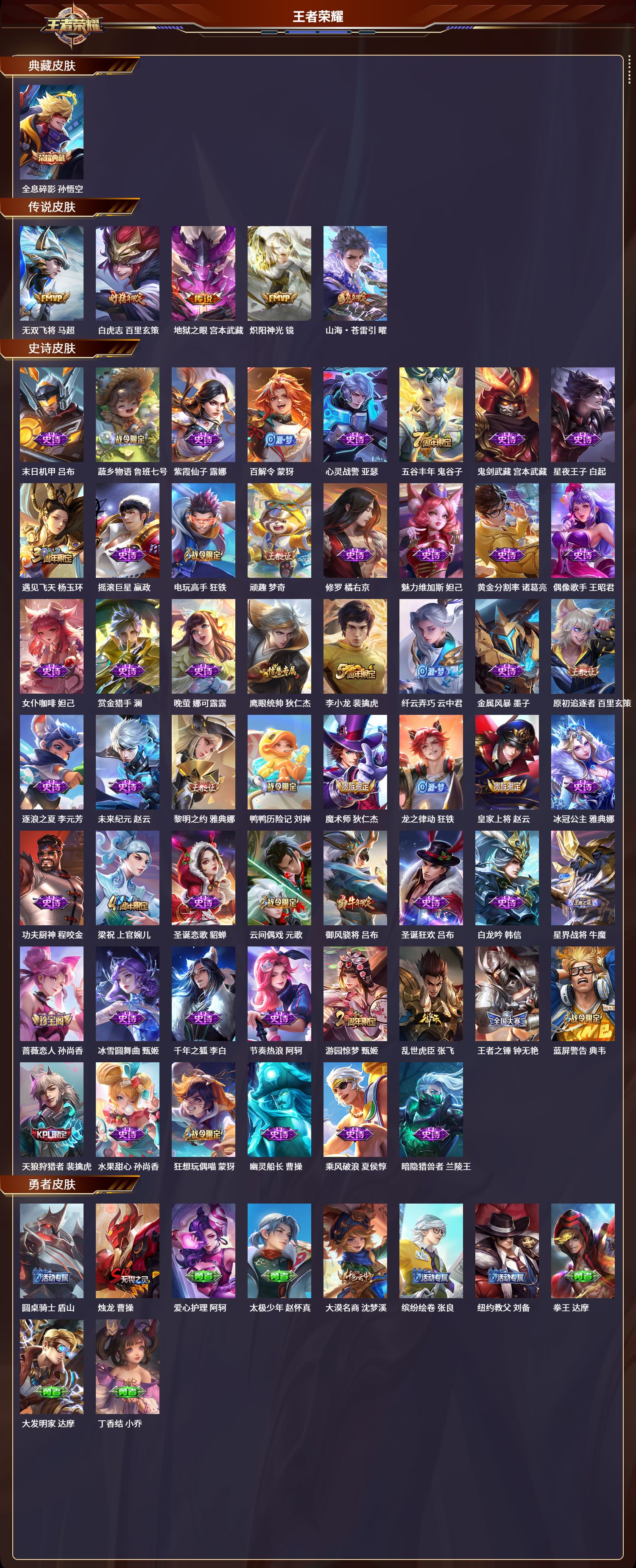 WZLX4220730王者荣耀账号详情图3