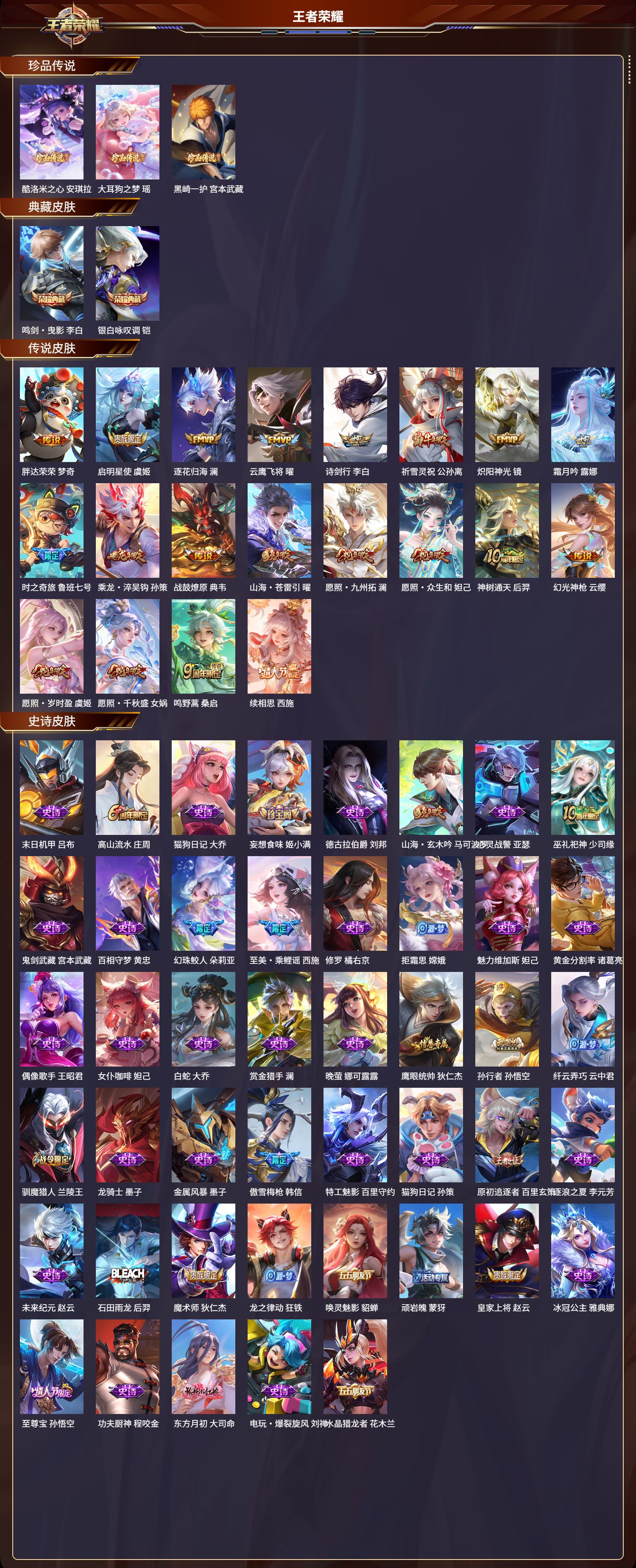 WZMK3340768王者荣耀账号详情图2 WZMK3340768王者荣耀账号详情图2