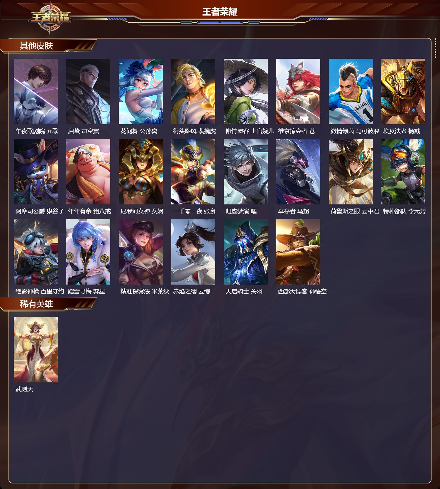 WZMK3365565王者荣耀账号详情图4