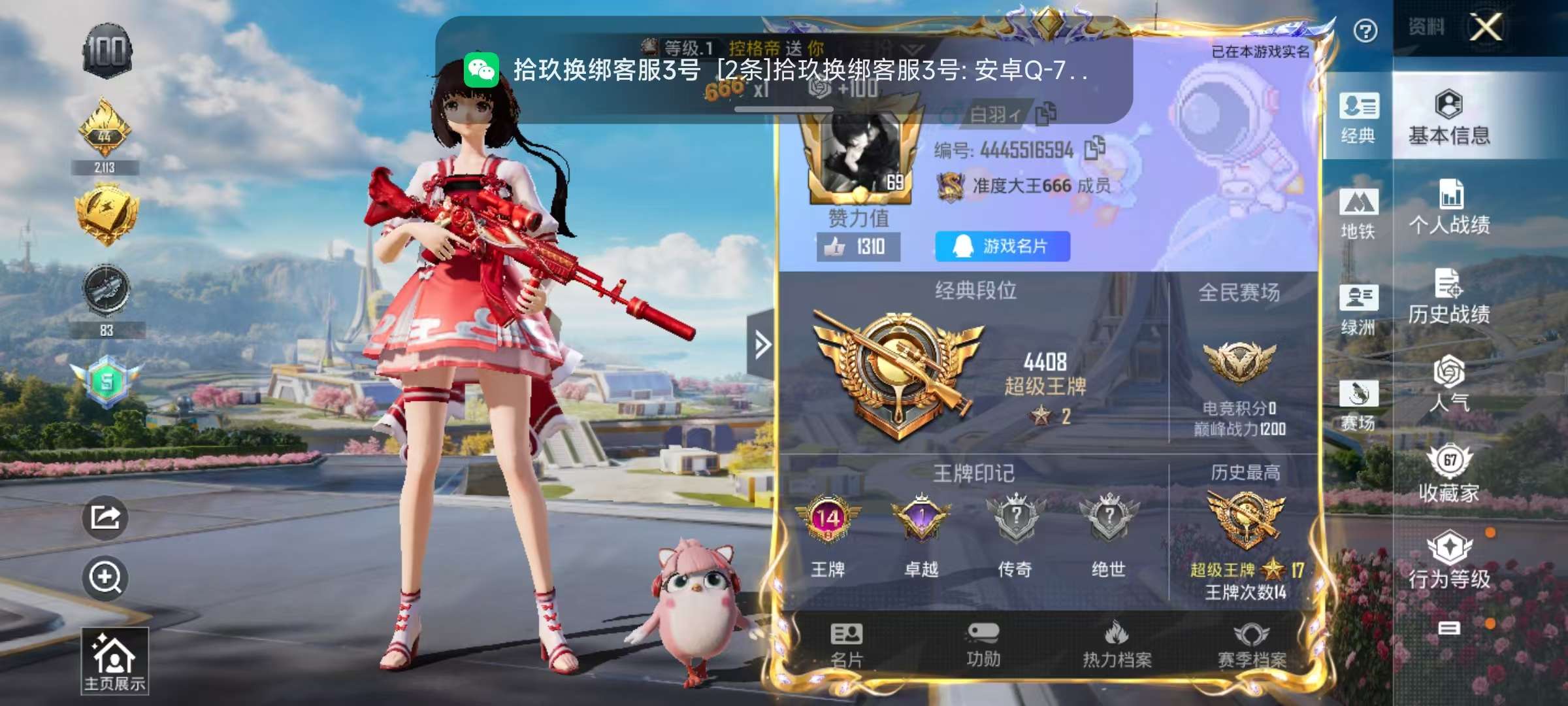 HPSJ3385462和平精英账号详情图2 HPSJ3385462和平精英账号详情图2