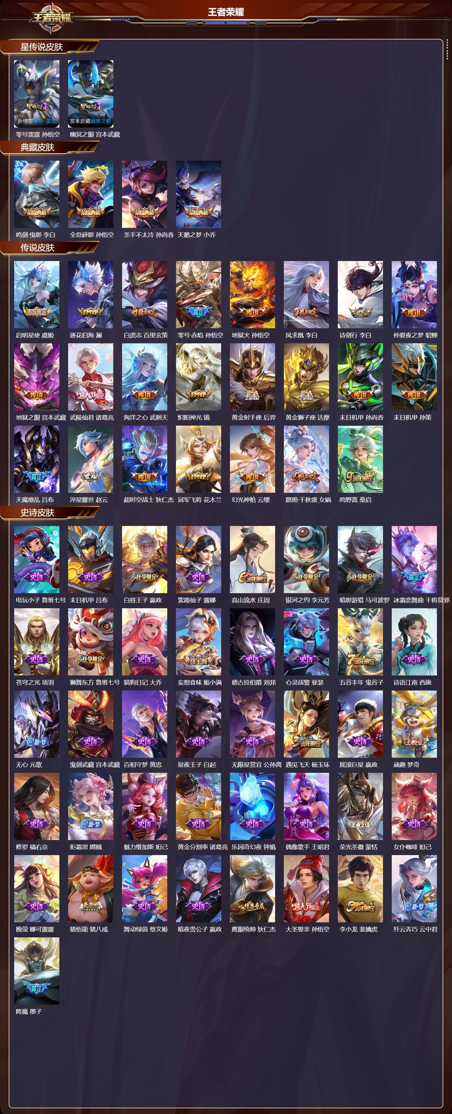 WZMK3366973王者荣耀账号详情图2 WZMK3366973王者荣耀账号详情图2