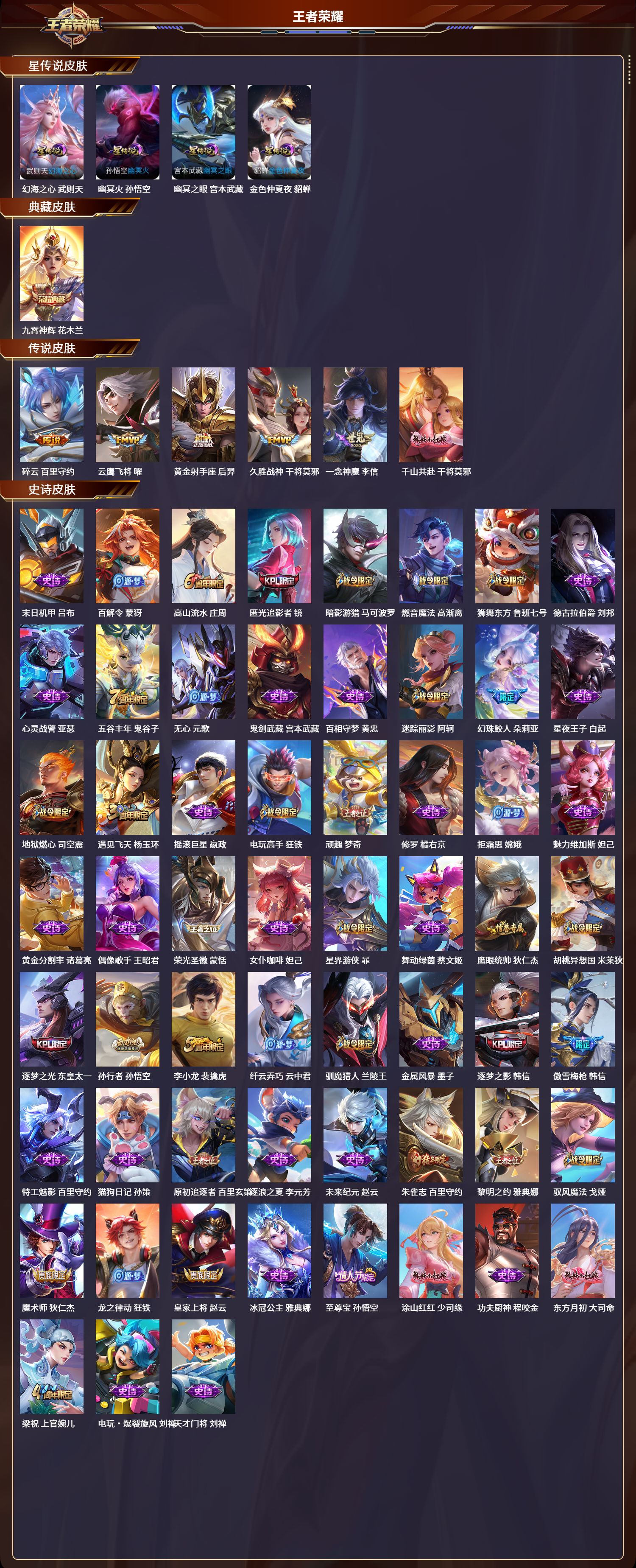 WZLX4220761王者荣耀账号详情图3