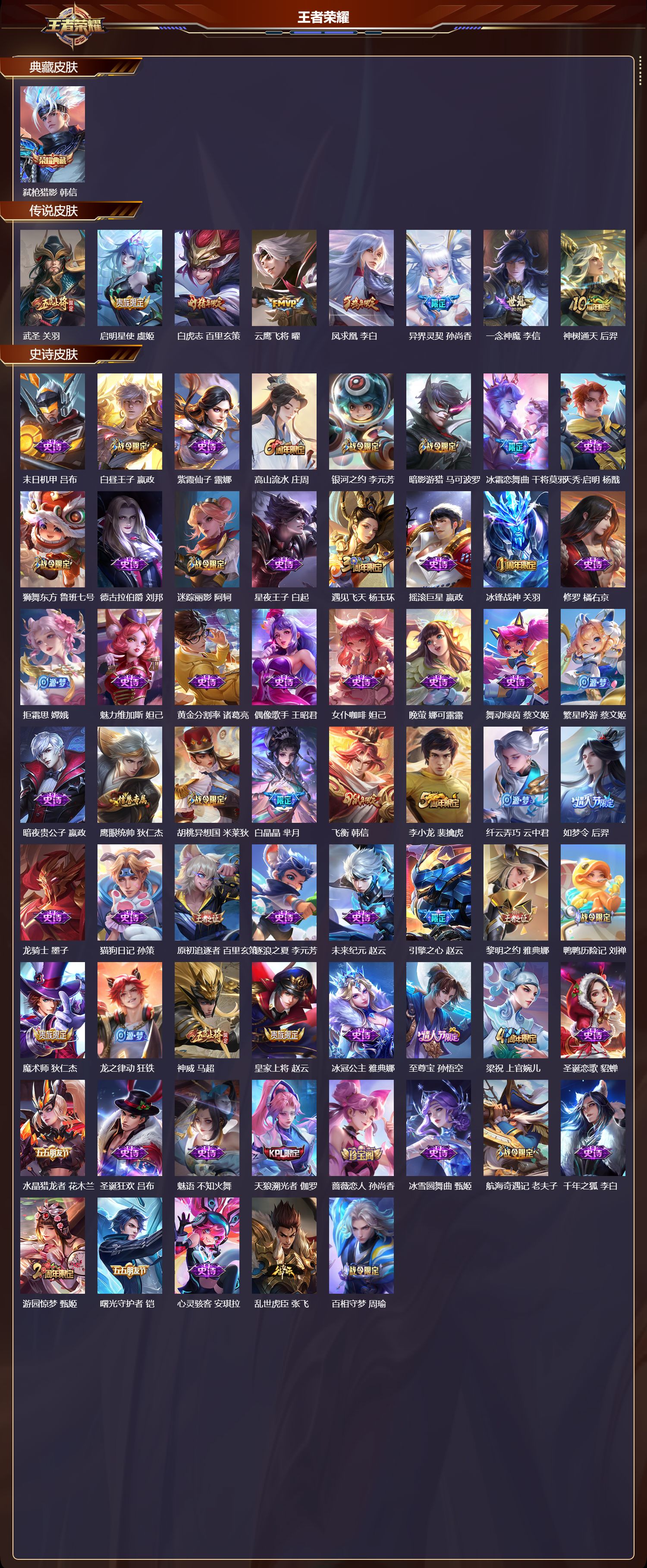 WZMK3371060王者荣耀账号详情图2 WZMK3371060王者荣耀账号详情图2