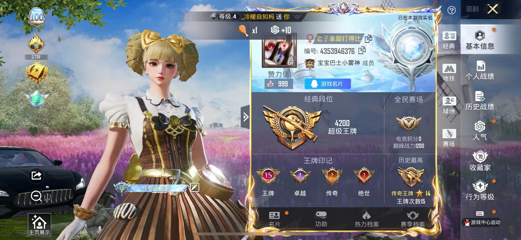 HPSJ3390010和平精英账号详情图2 HPSJ3390010和平精英账号详情图2