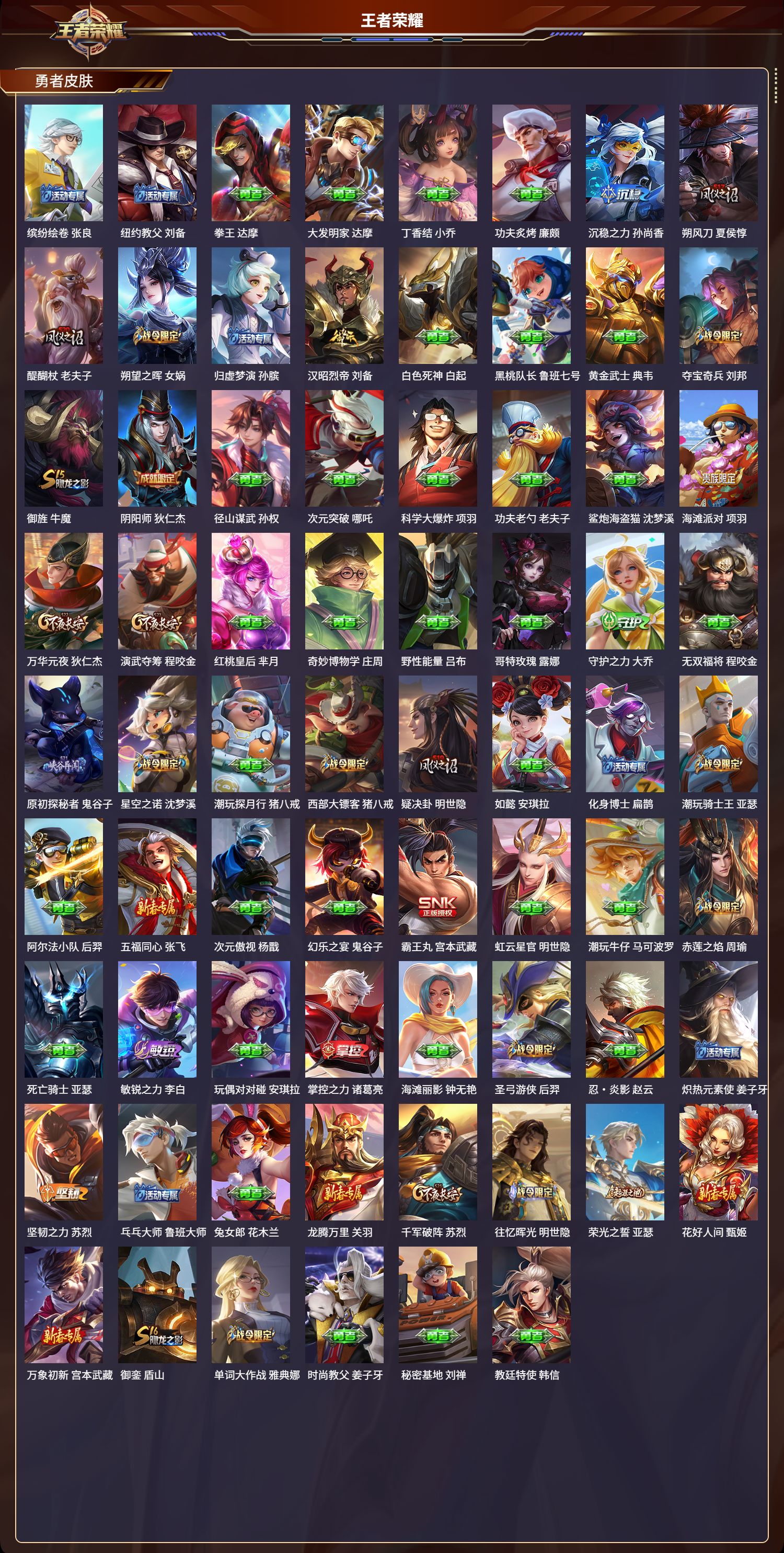 WZMK3342874王者荣耀账号详情图3