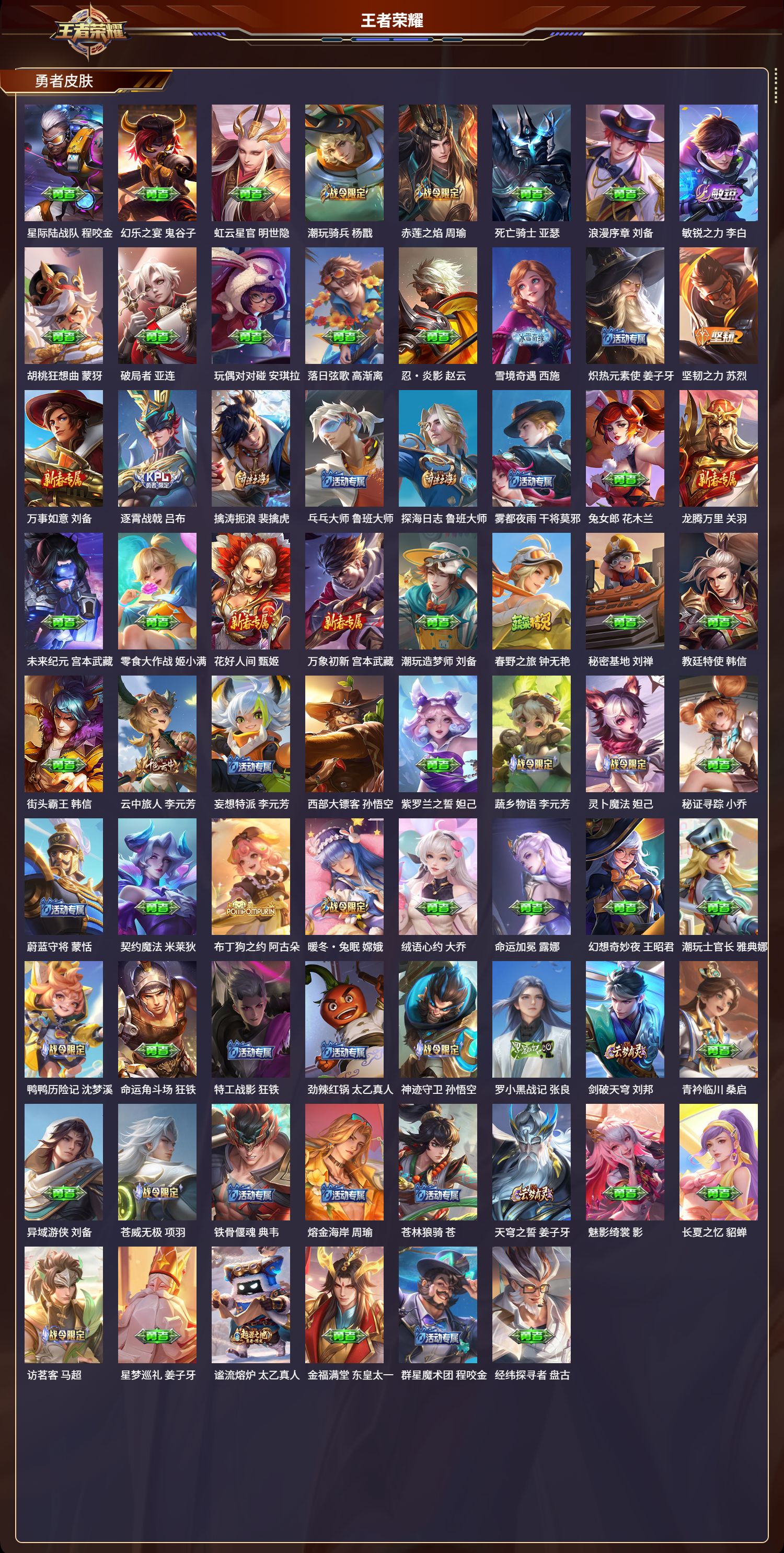 WZMK3342875王者荣耀账号详情图4