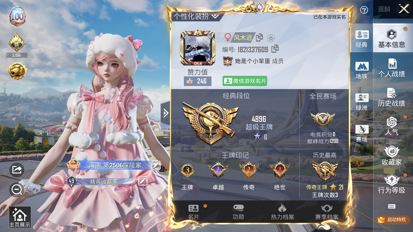 HPZM3390000和平精英账号详情图2