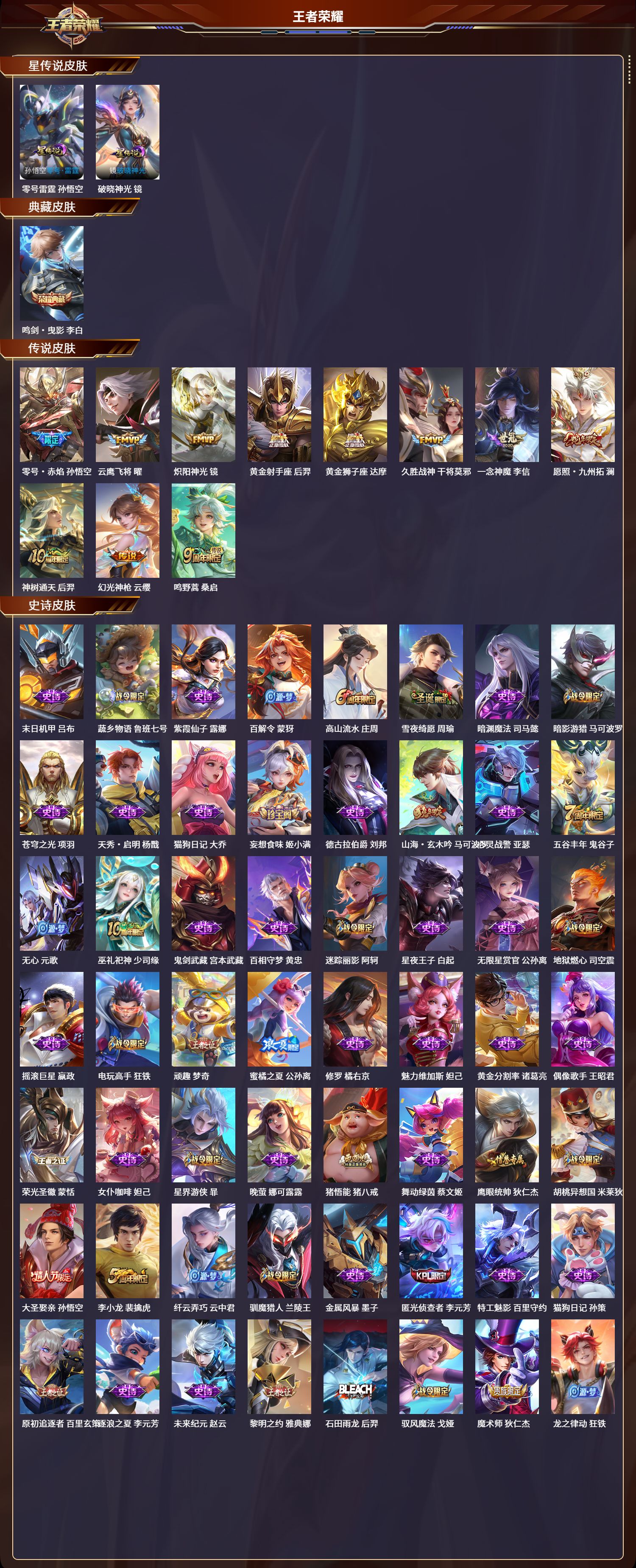 WZLX4220768王者荣耀账号详情图4