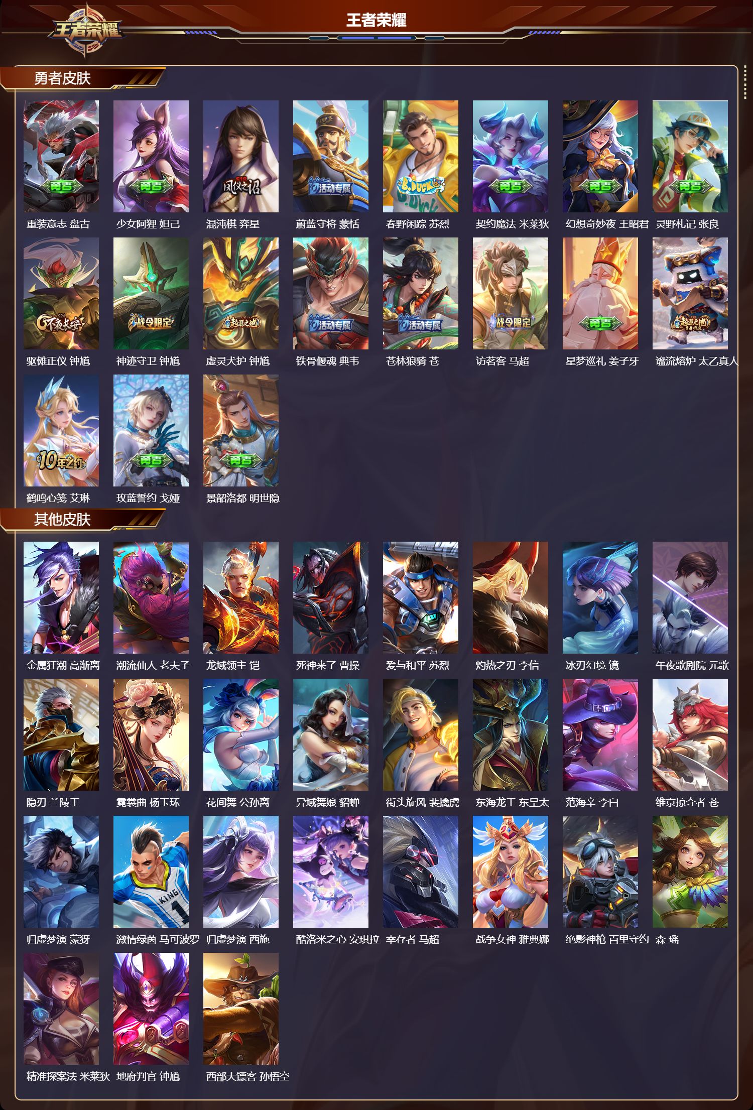 WZMK3382949王者荣耀账号详情图4