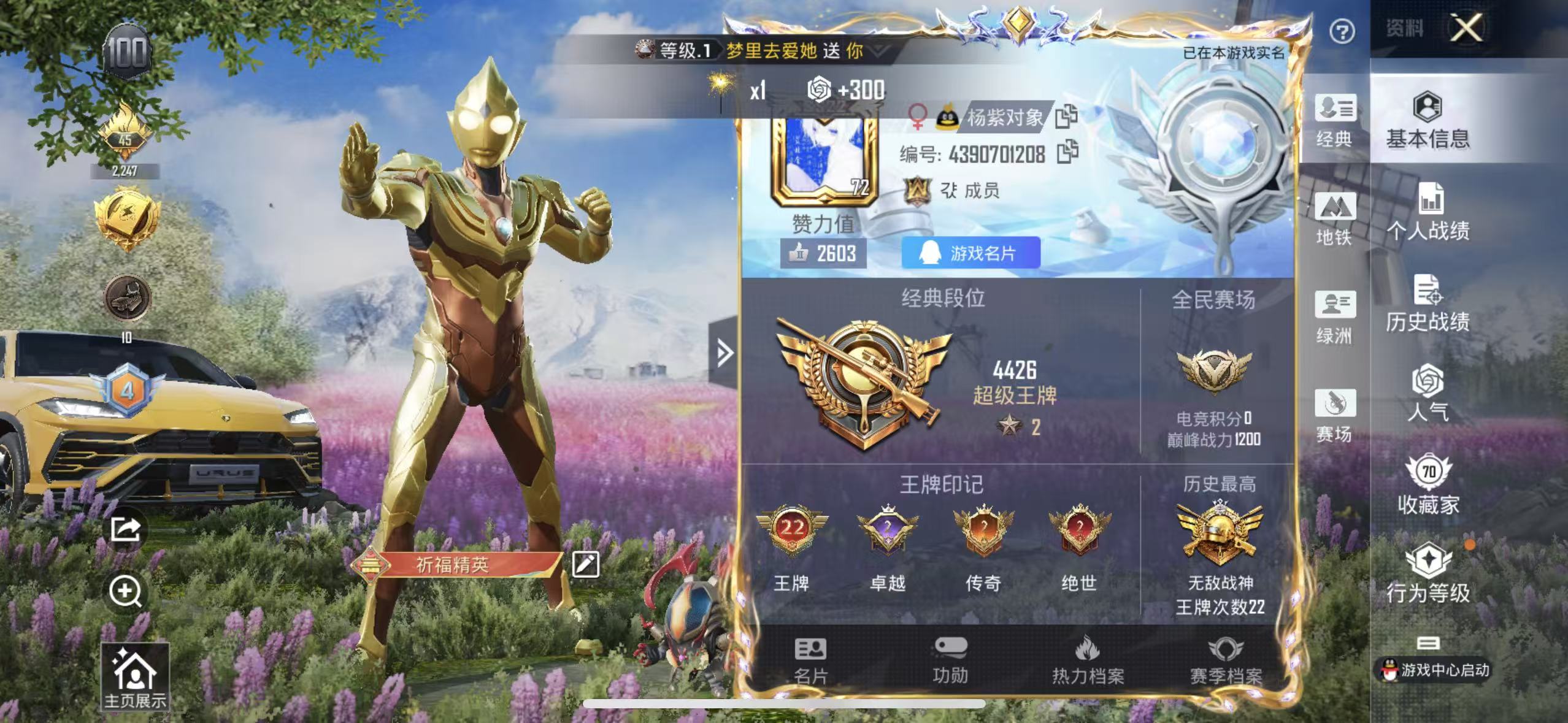 HPSJ3397427和平精英账号详情图4 HPSJ3397427和平精英账号详情图4