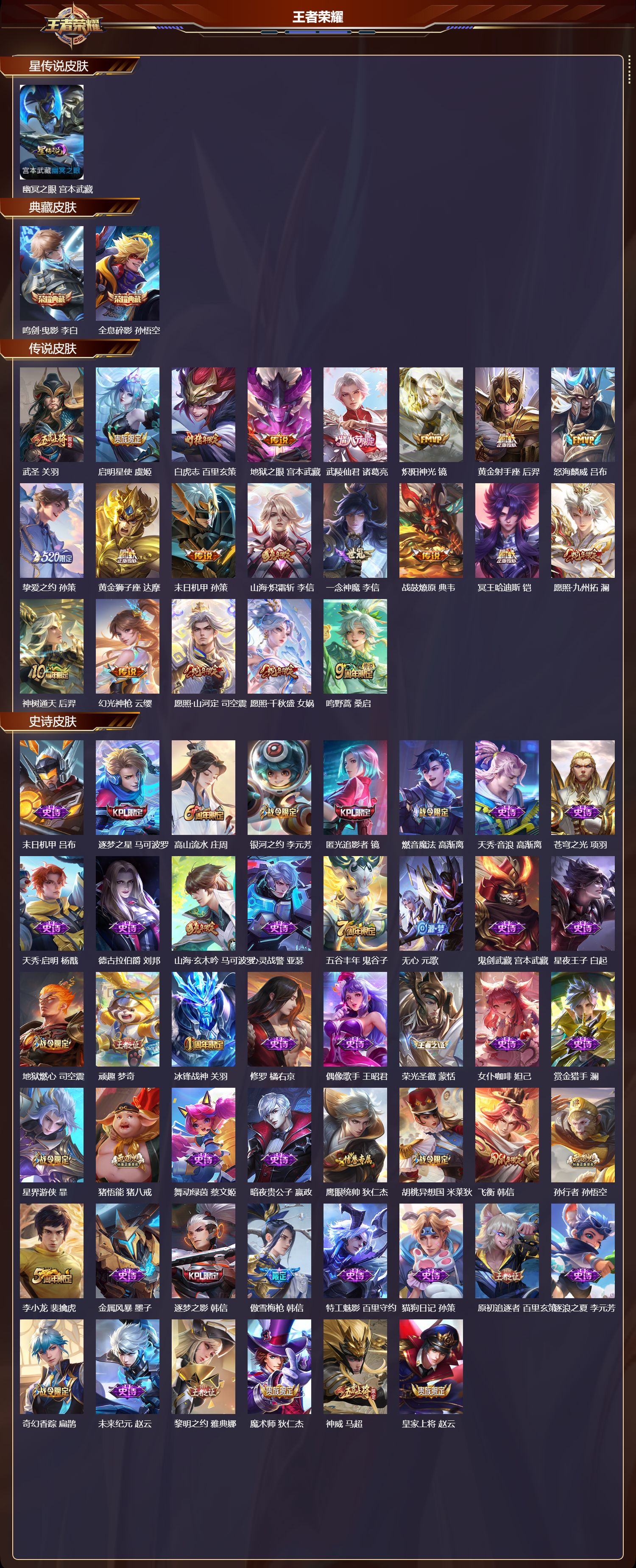 WZMK3382979王者荣耀账号详情图2 WZMK3382979王者荣耀账号详情图2