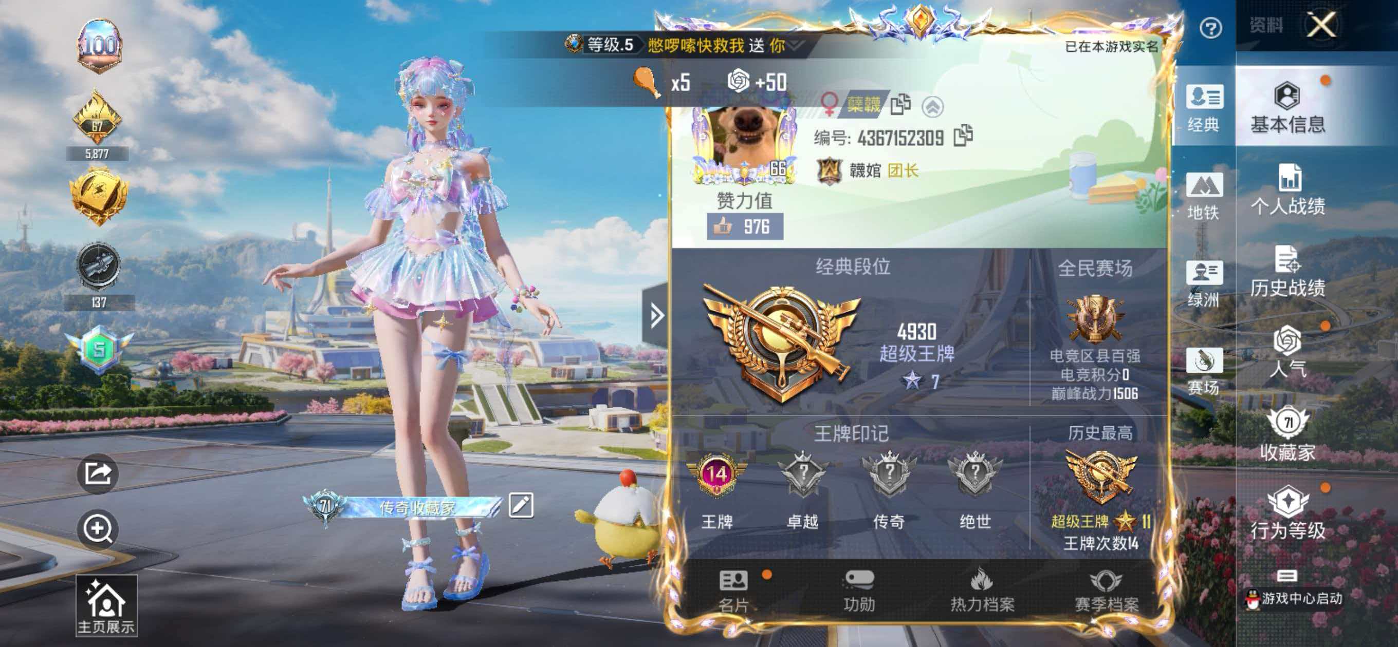 HPSJ3400530和平精英账号详情图2