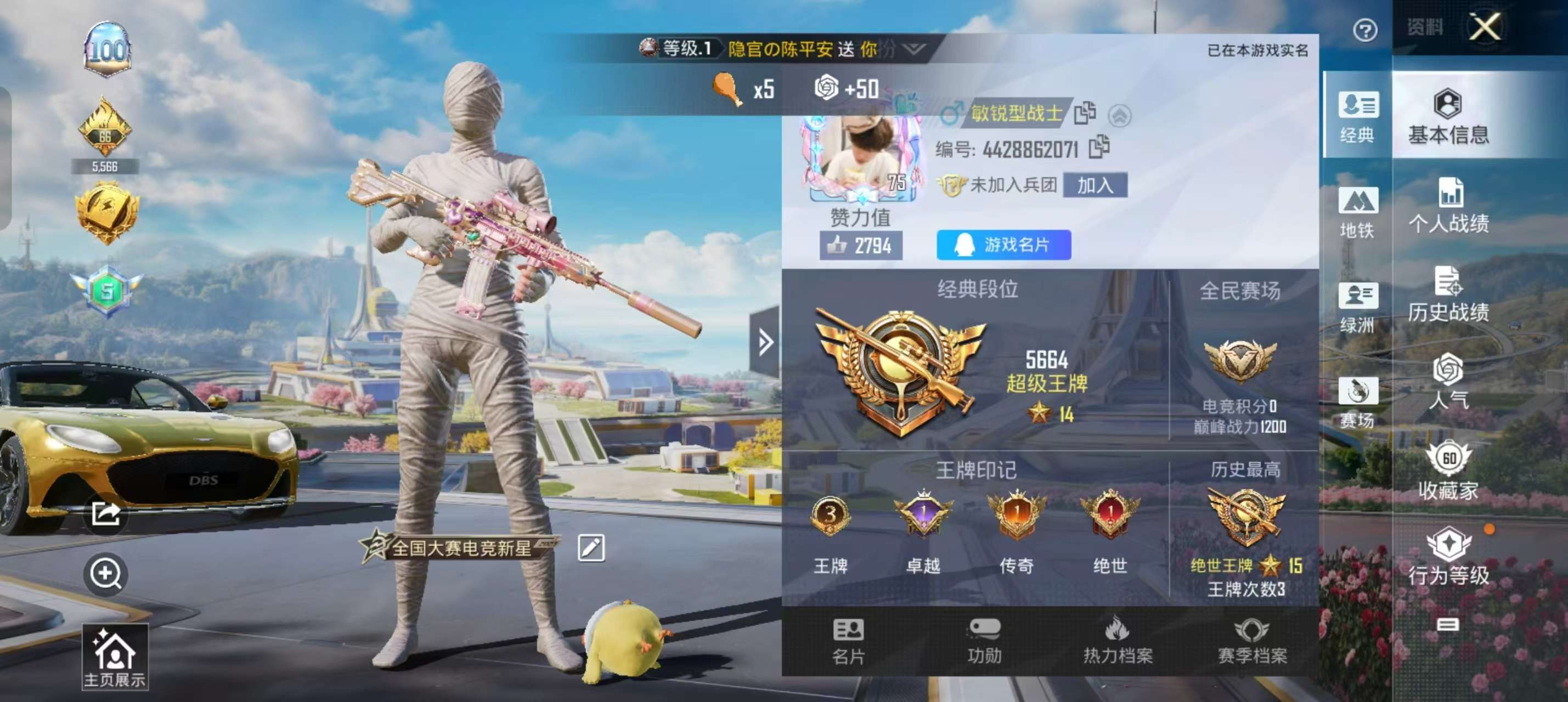 HPSJ3396368和平精英账号详情图2 HPSJ3396368和平精英账号详情图2