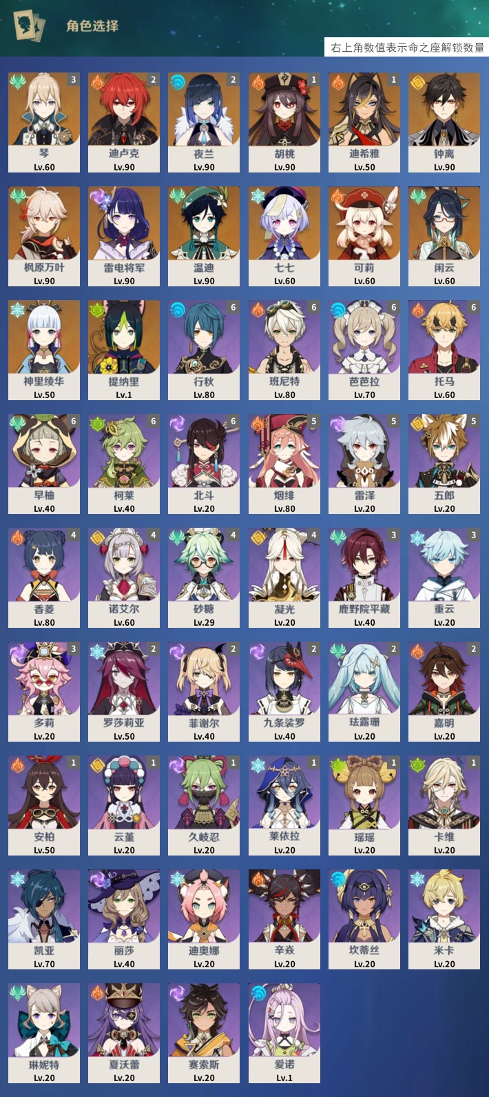 YSMK315283原神账号详情图3 YSMK315283原神账号详情图3