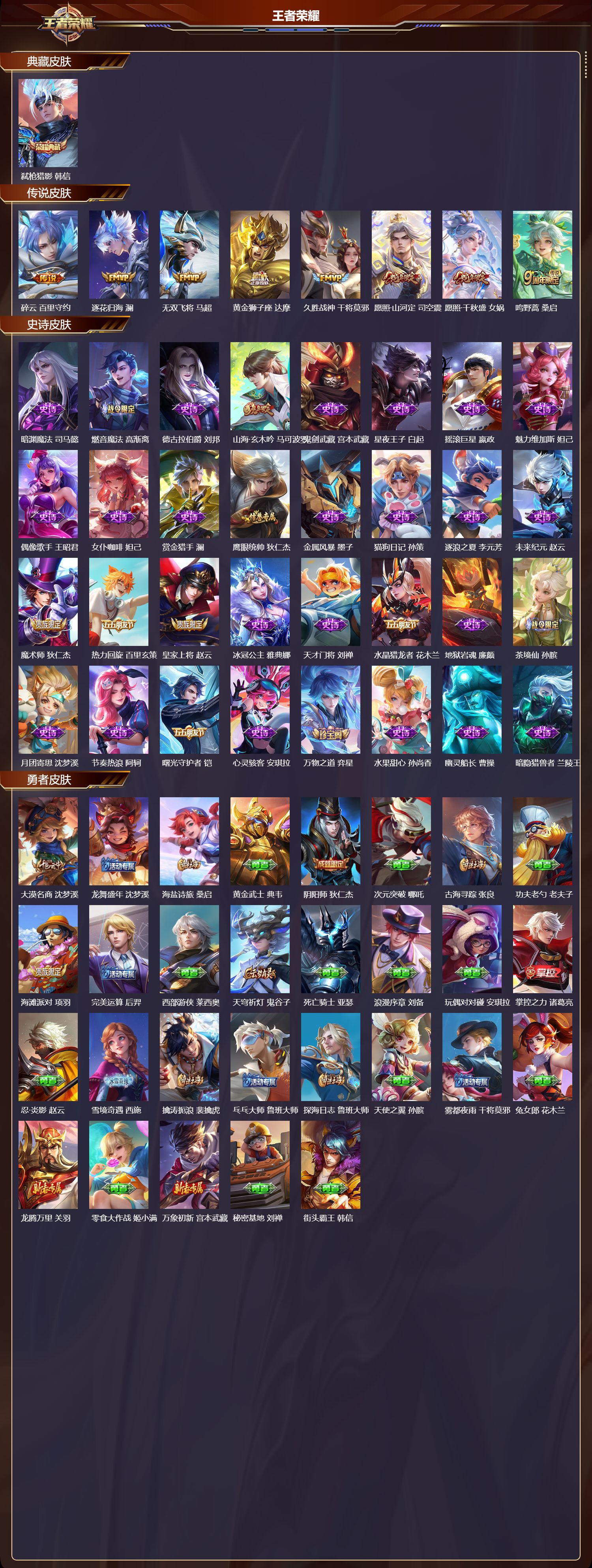 WZMK3386157王者荣耀账号详情图2