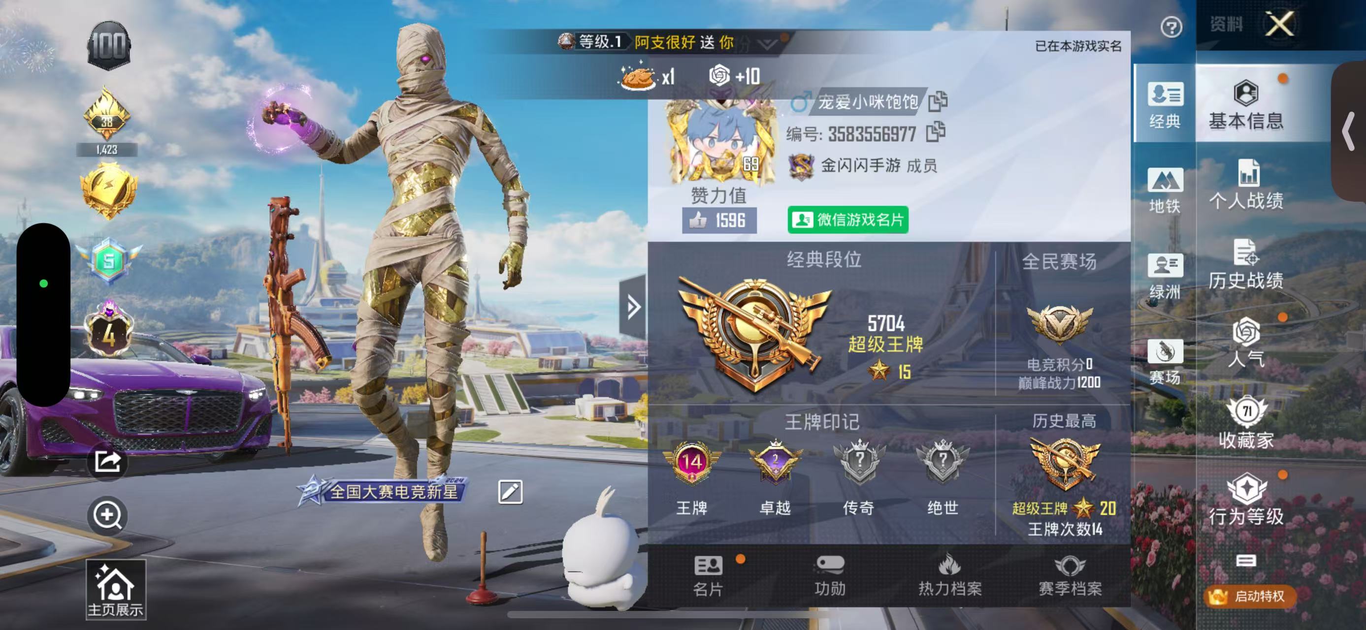 HPSJ3402103和平精英账号详情图2 HPSJ3402103和平精英账号详情图2