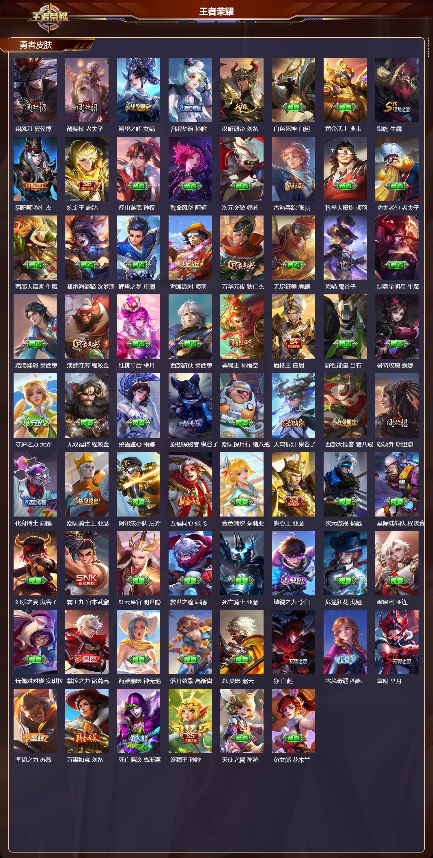 WZMK3391099王者荣耀账号详情图4