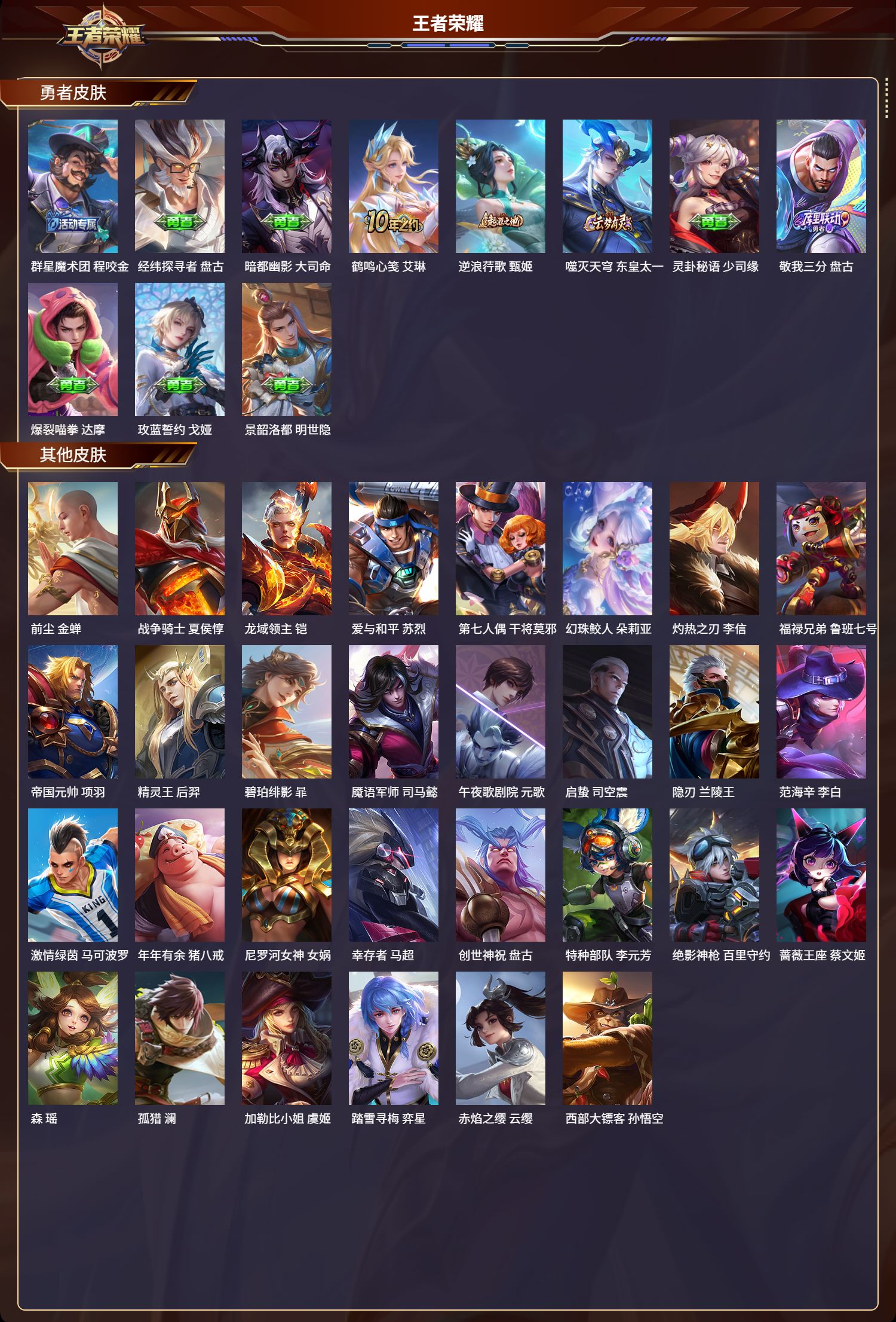 WZMK3344449王者荣耀账号详情图4