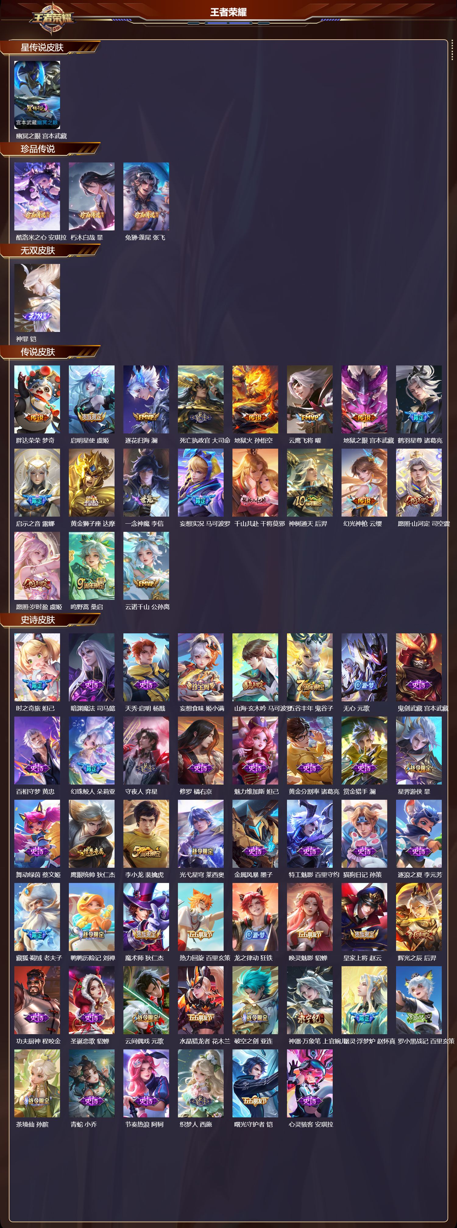 WZMK3393275王者荣耀账号详情图2 WZMK3393275王者荣耀账号详情图2