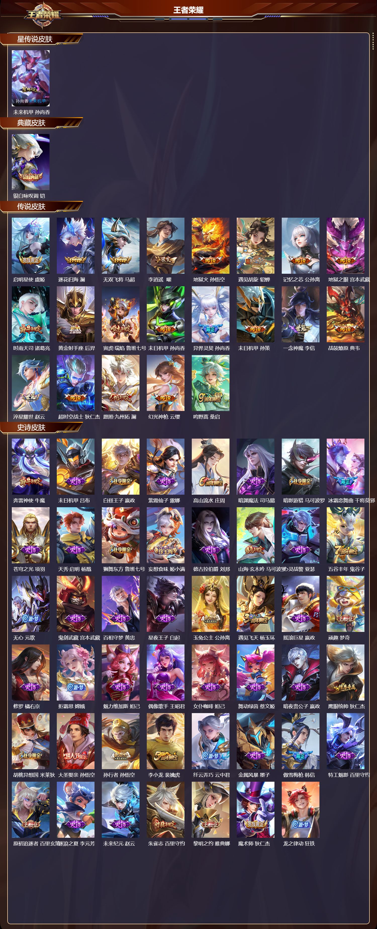 WZMK3356017王者荣耀账号详情图2 WZMK3356017王者荣耀账号详情图2