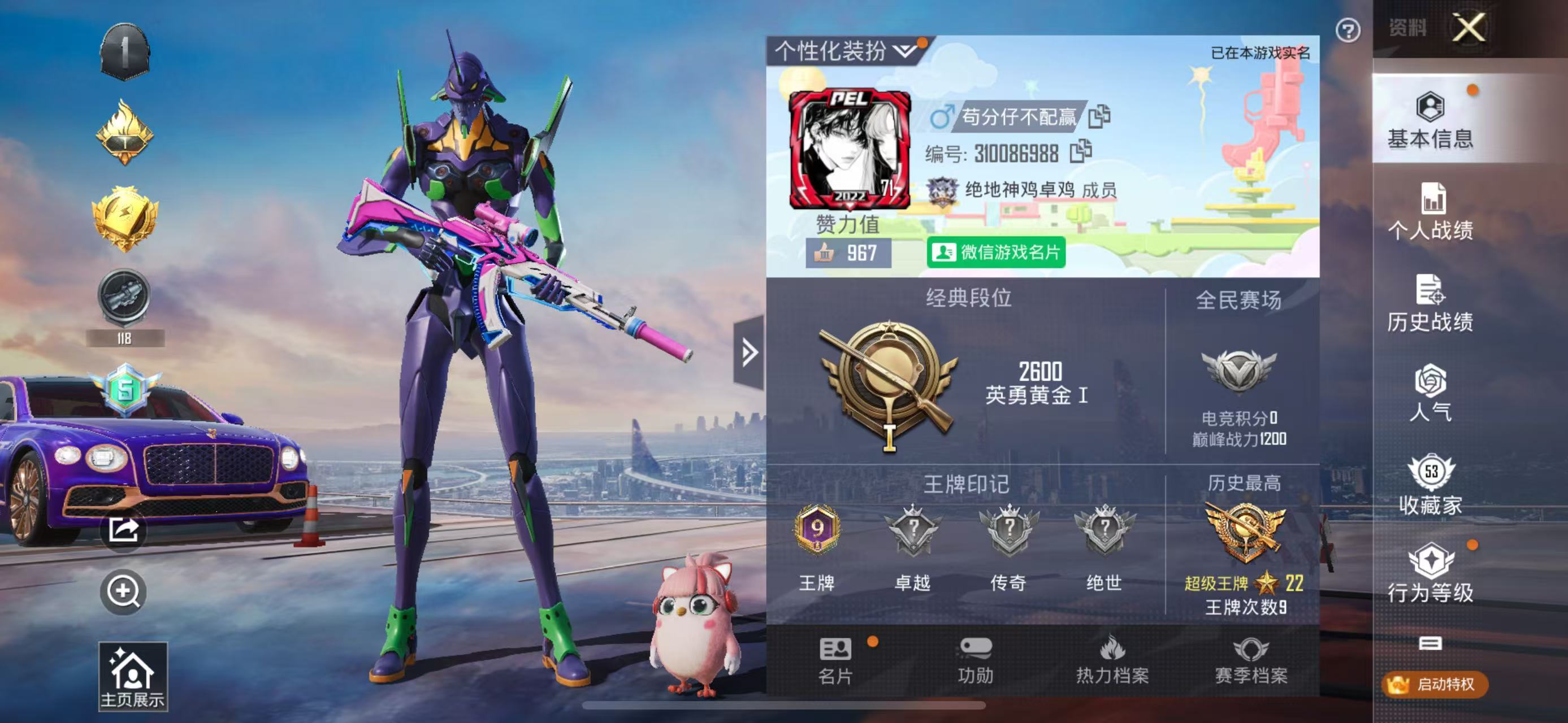 HPSJ3195433和平精英账号详情图2 HPSJ3195433和平精英账号详情图2