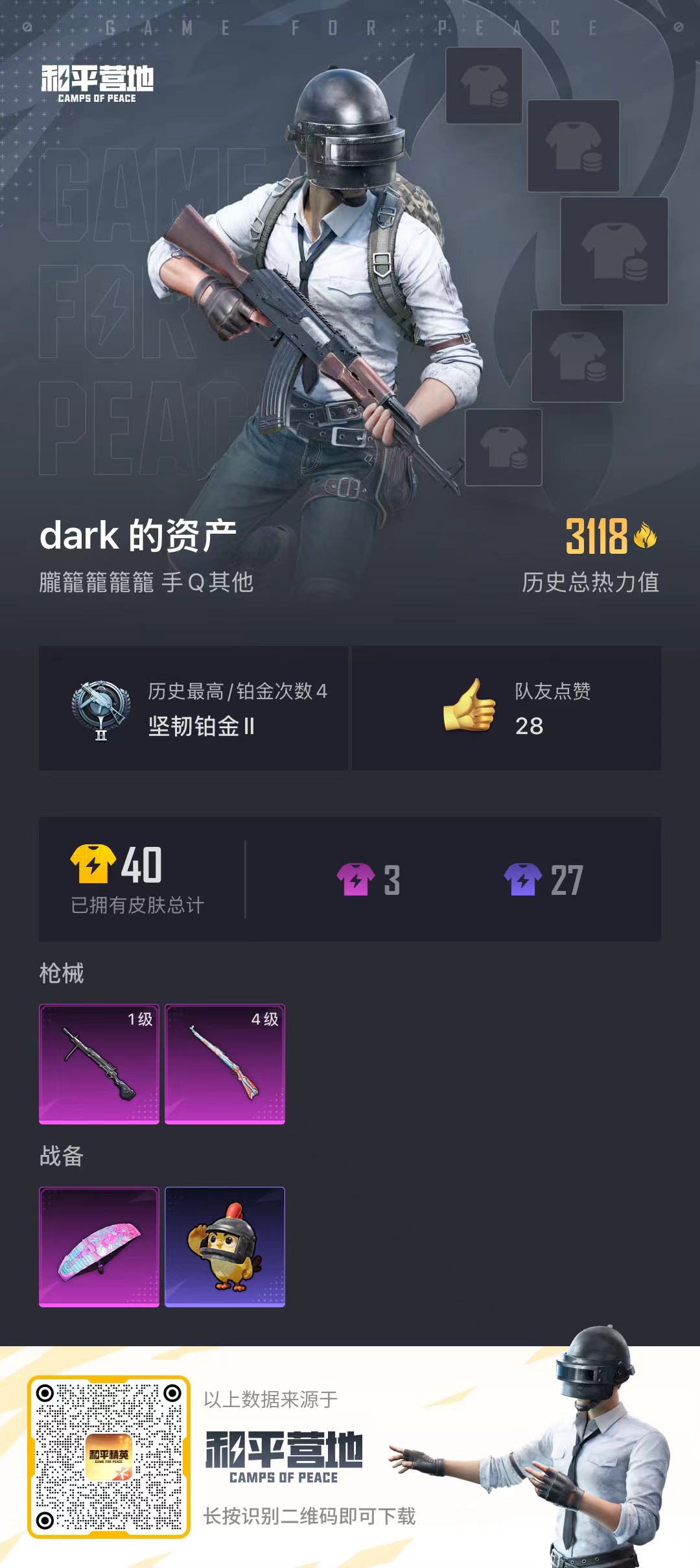 HPSJ3408174和平精英账号详情图2 HPSJ3408174和平精英账号详情图2