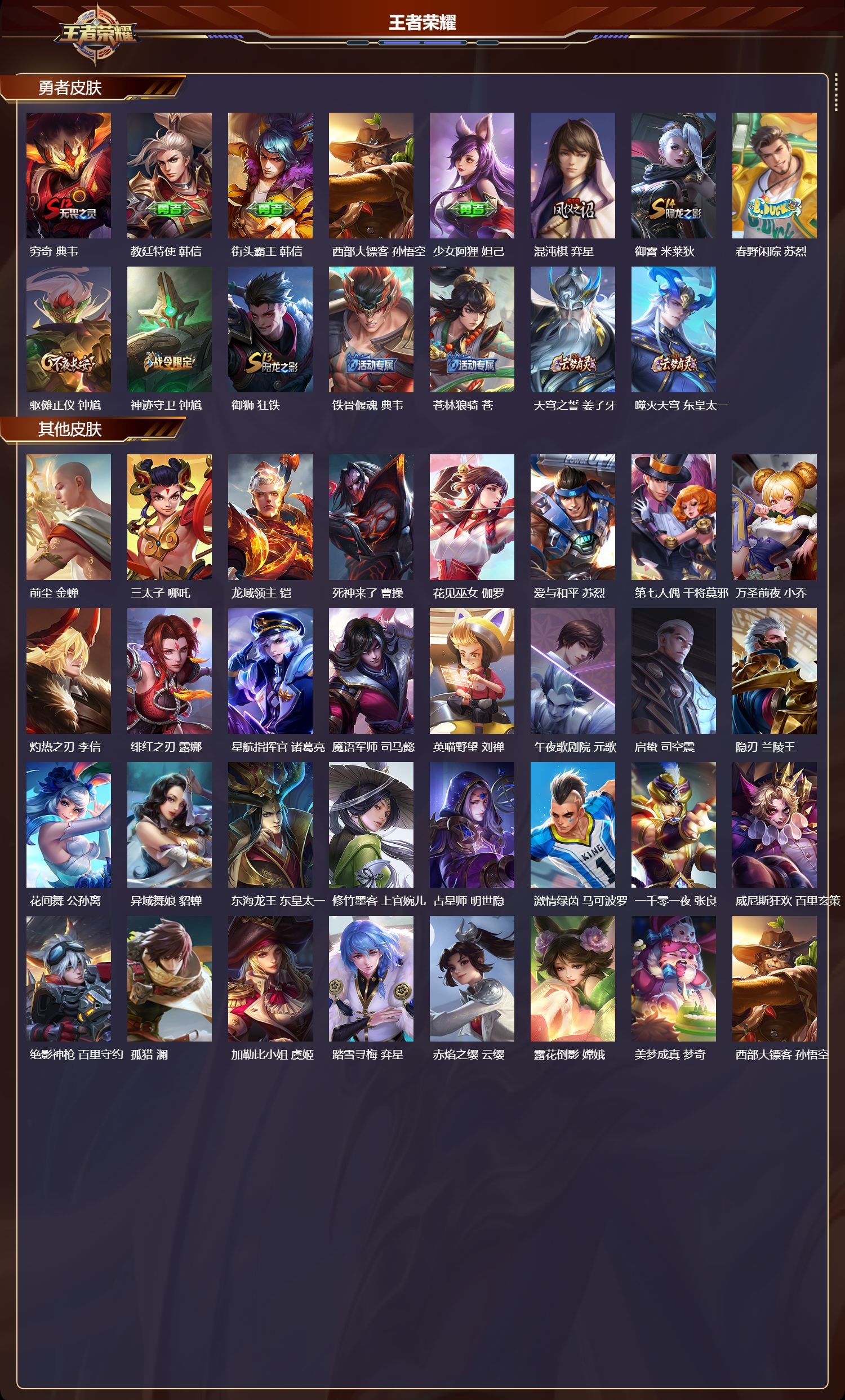 WZMK3418132王者荣耀账号详情图3