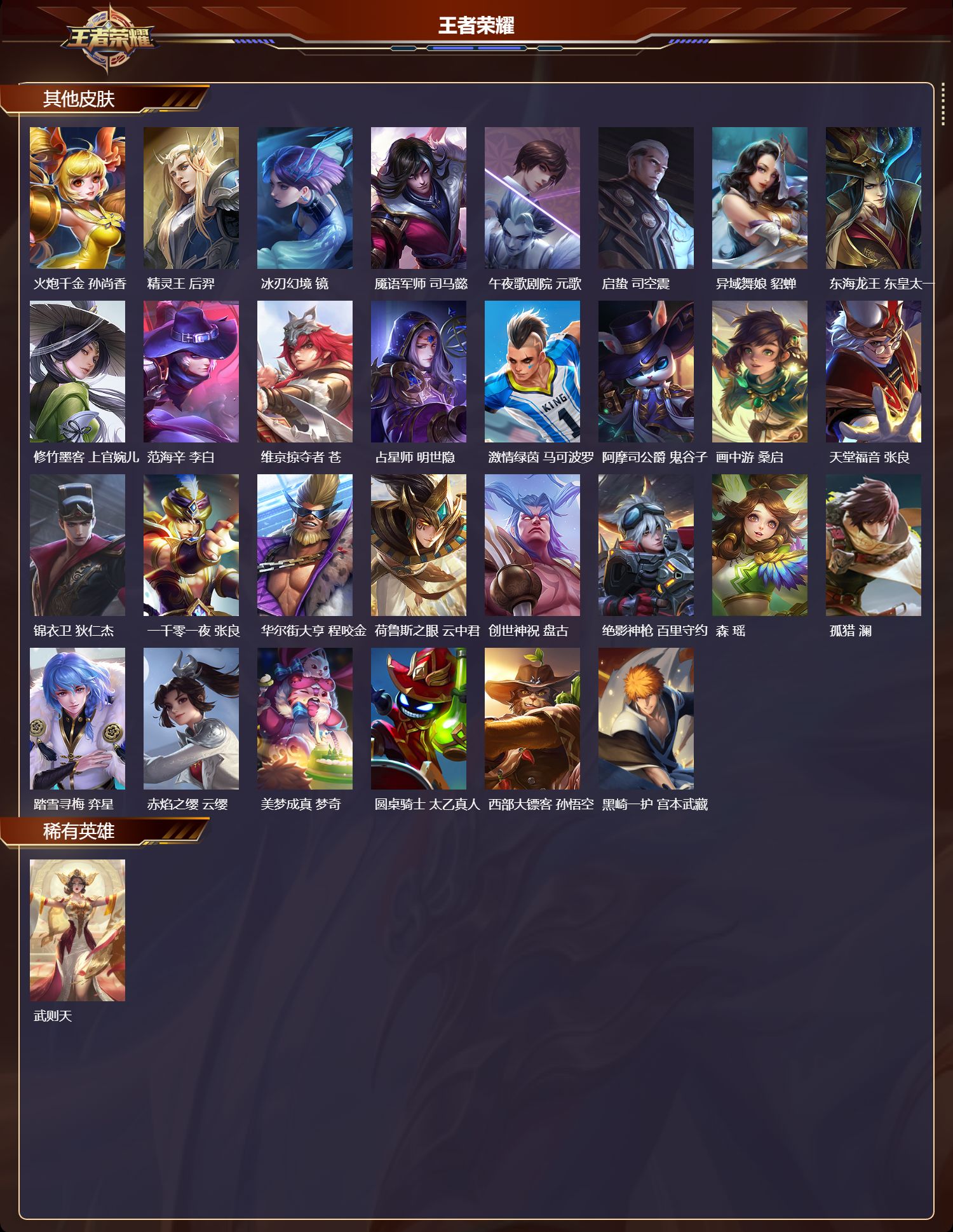 WZMK3418163王者荣耀账号详情图5