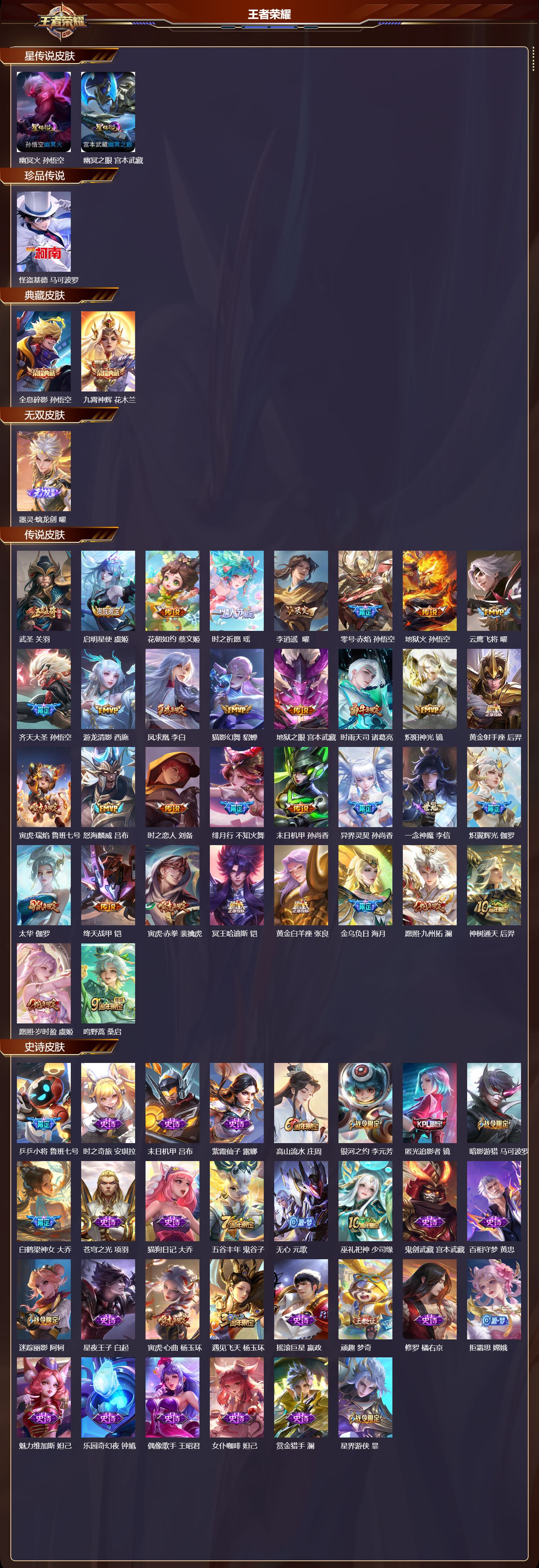 WZMK3418155王者荣耀账号详情图2 WZMK3418155王者荣耀账号详情图2