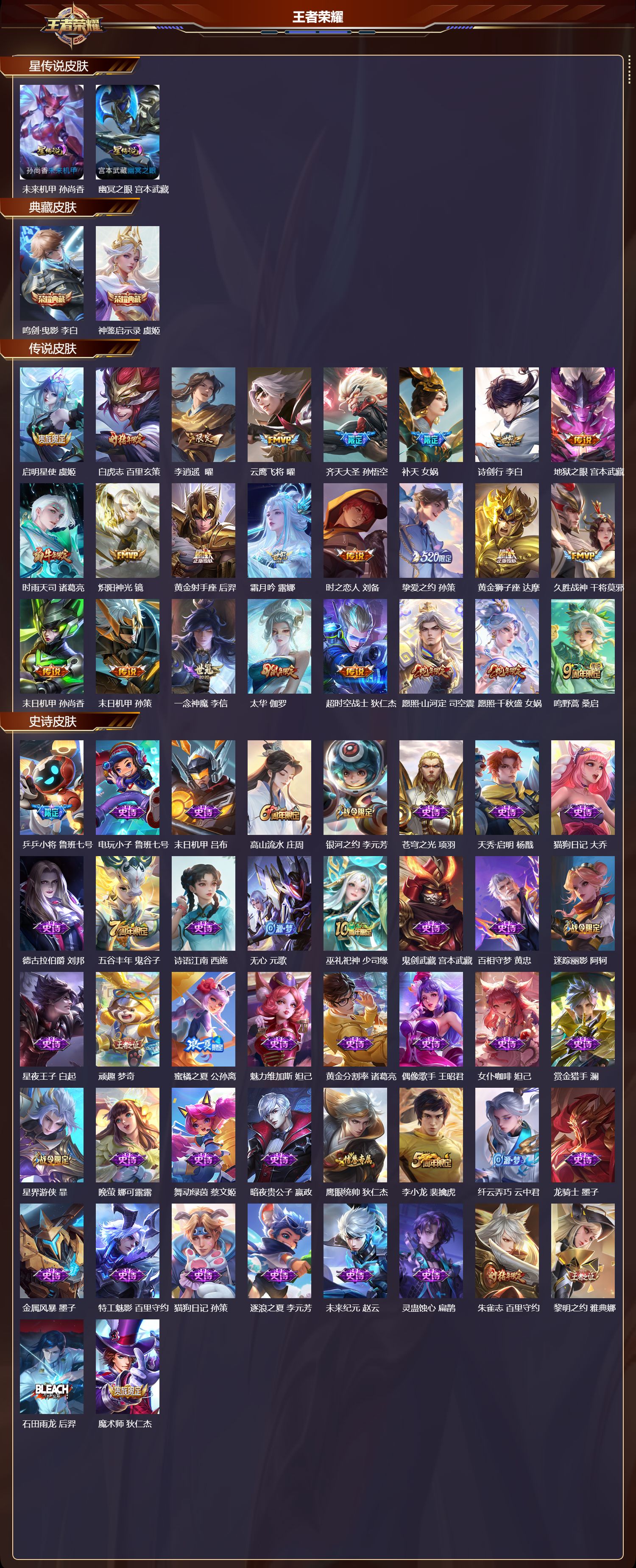 WZMK3426635王者荣耀账号详情图2