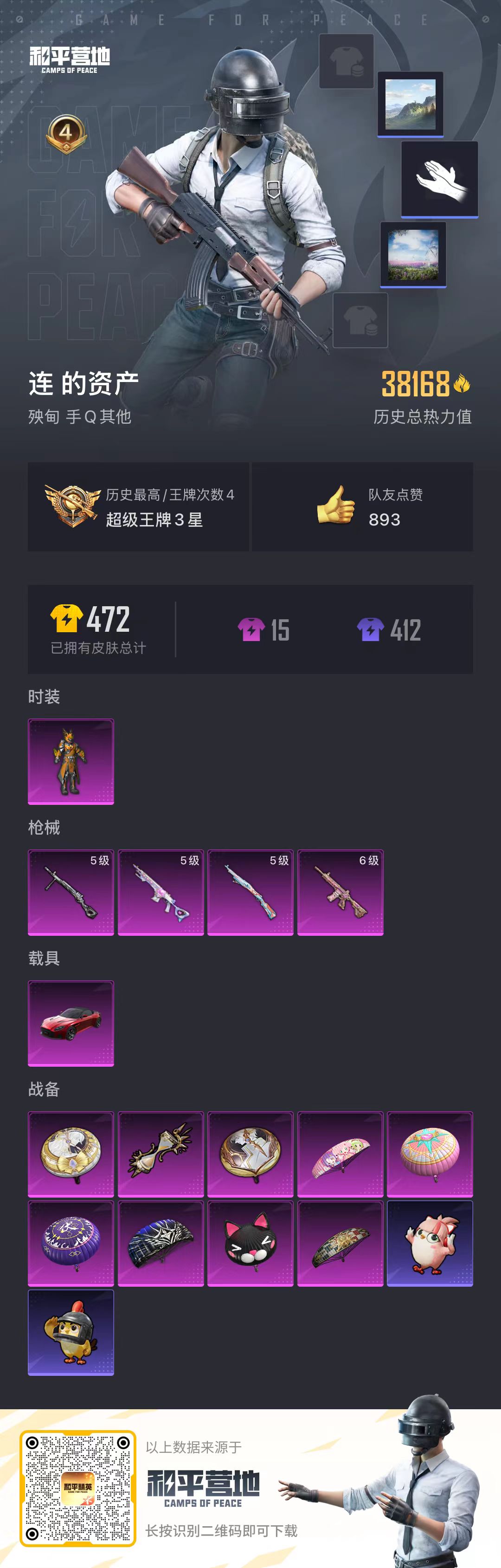HPSJ3430392和平精英账号详情图5 HPSJ3430392和平精英账号详情图5
