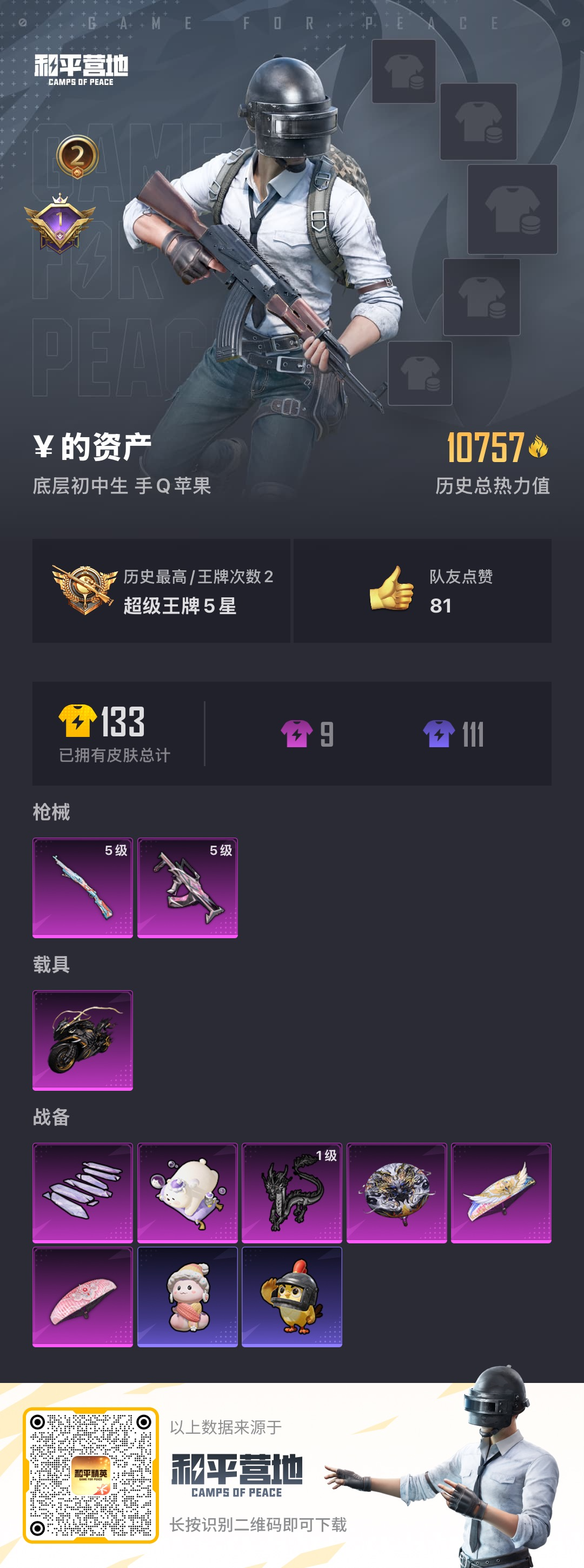 HPSJ3430433和平精英账号详情图4 HPSJ3430433和平精英账号详情图4