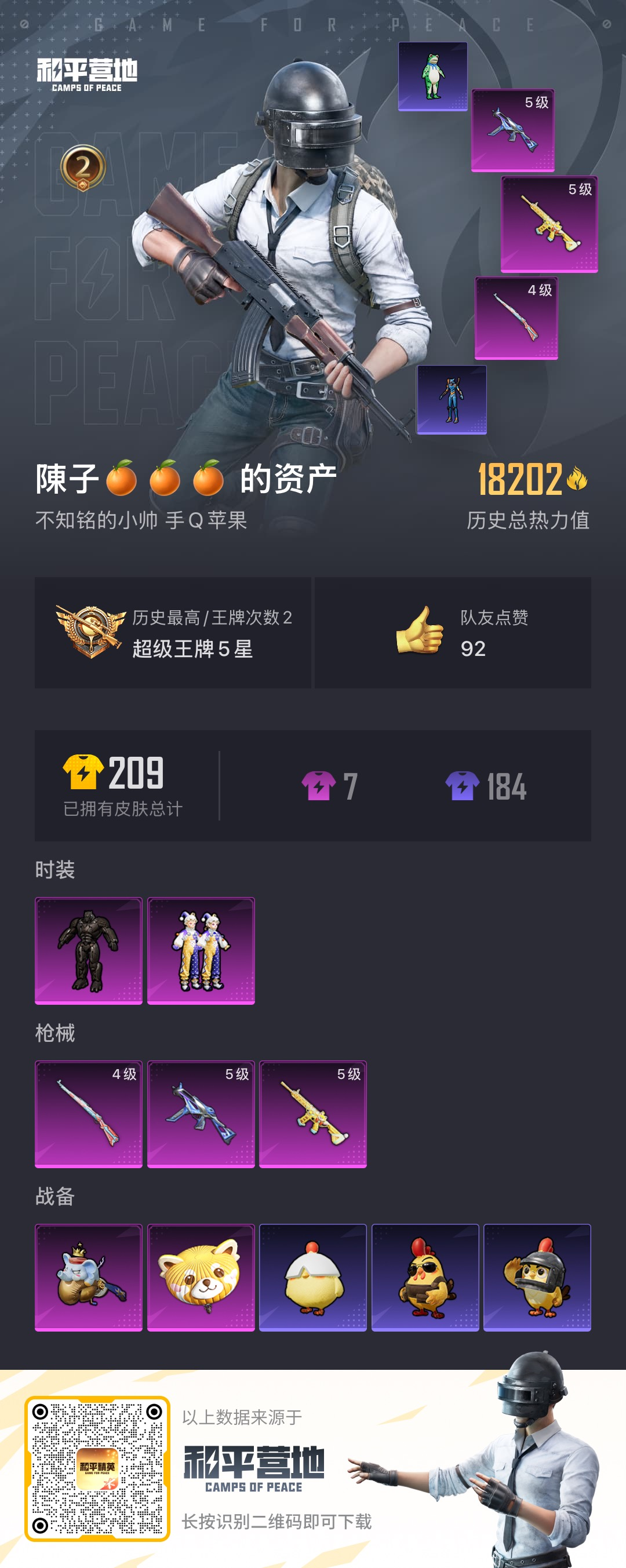 HPSJ3420654和平精英账号详情图2 HPSJ3420654和平精英账号详情图2