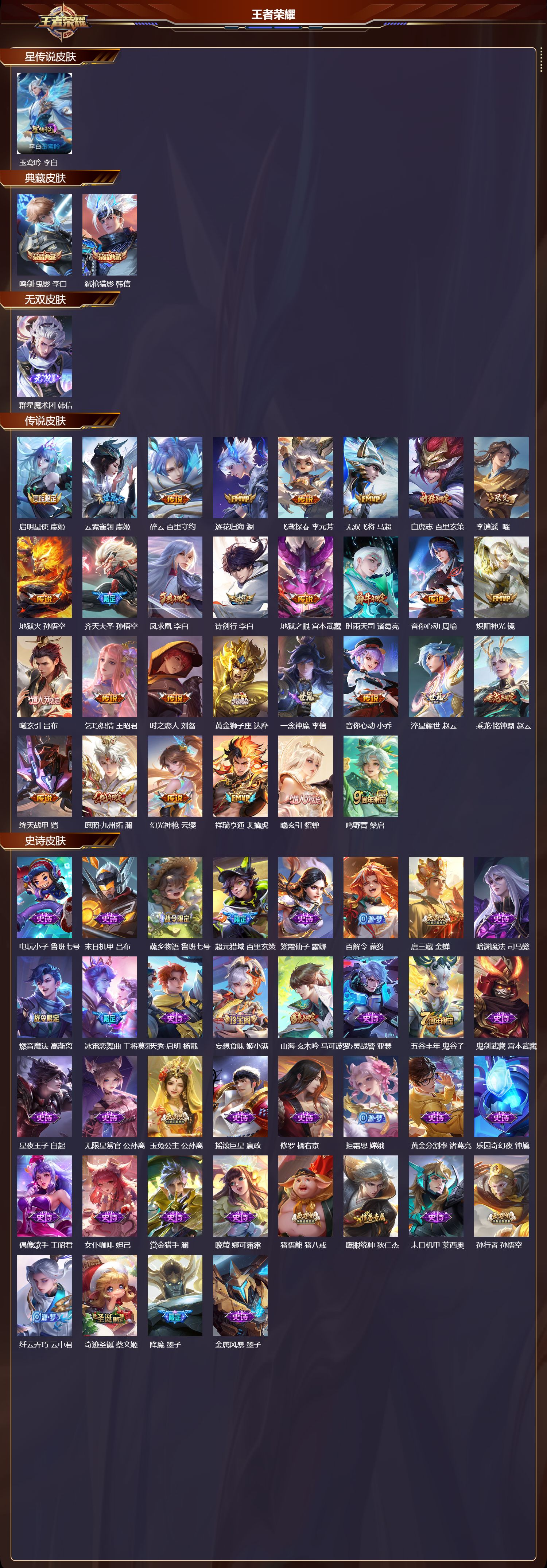 WZMK3471122王者荣耀账号详情图2