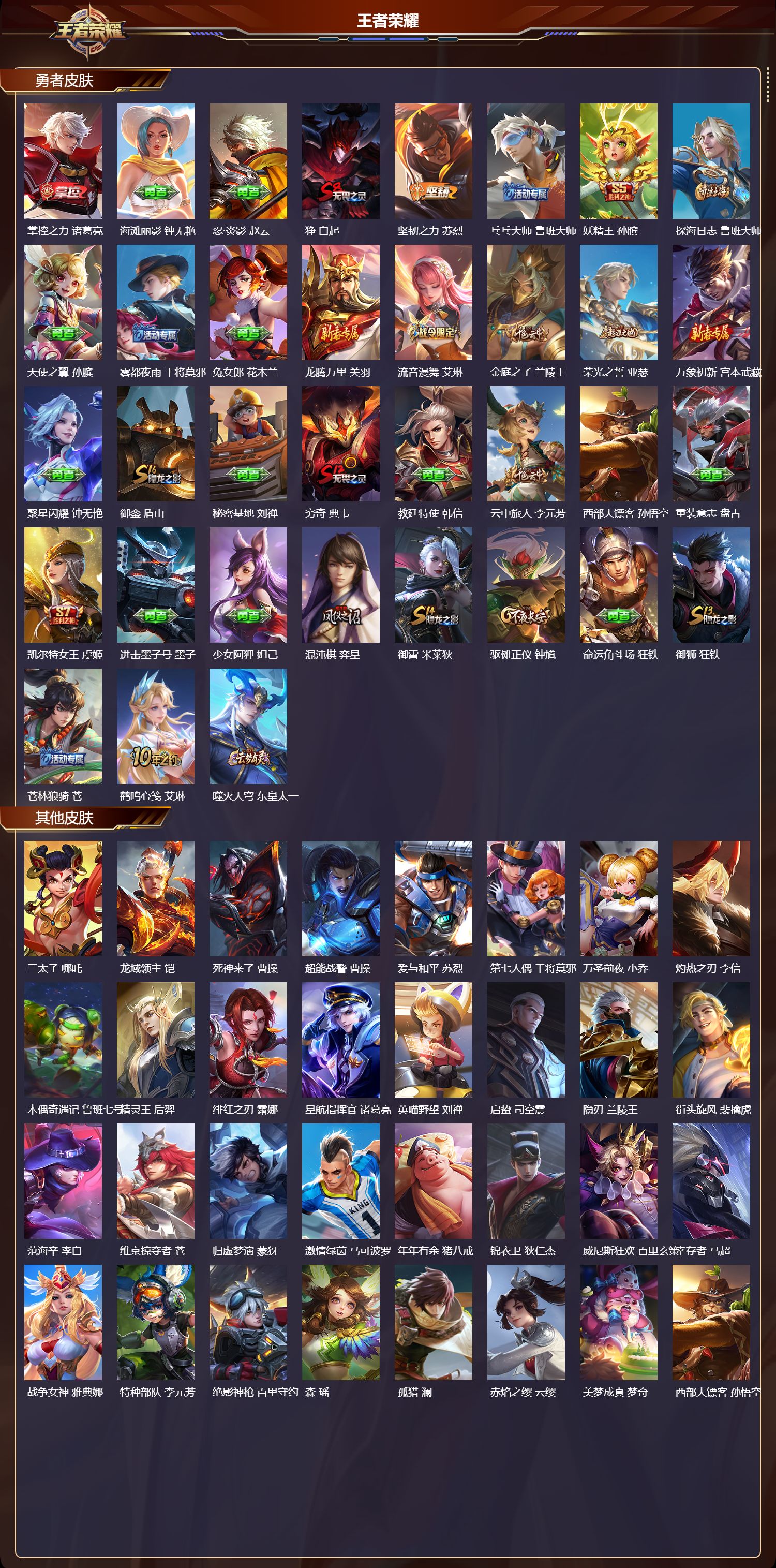 WZMK3430454王者荣耀账号详情图3