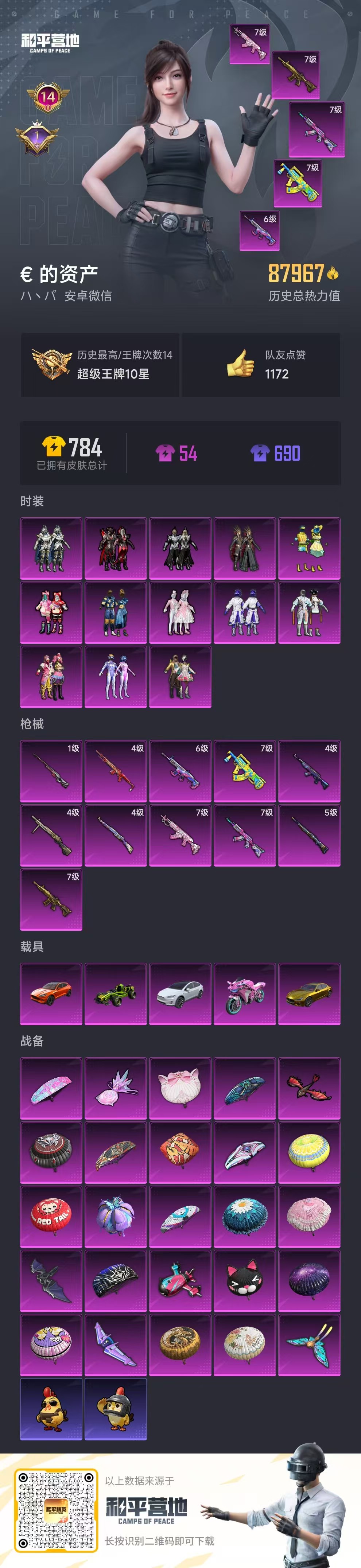 HPSJ3421490和平精英账号详情图2 HPSJ3421490和平精英账号详情图2