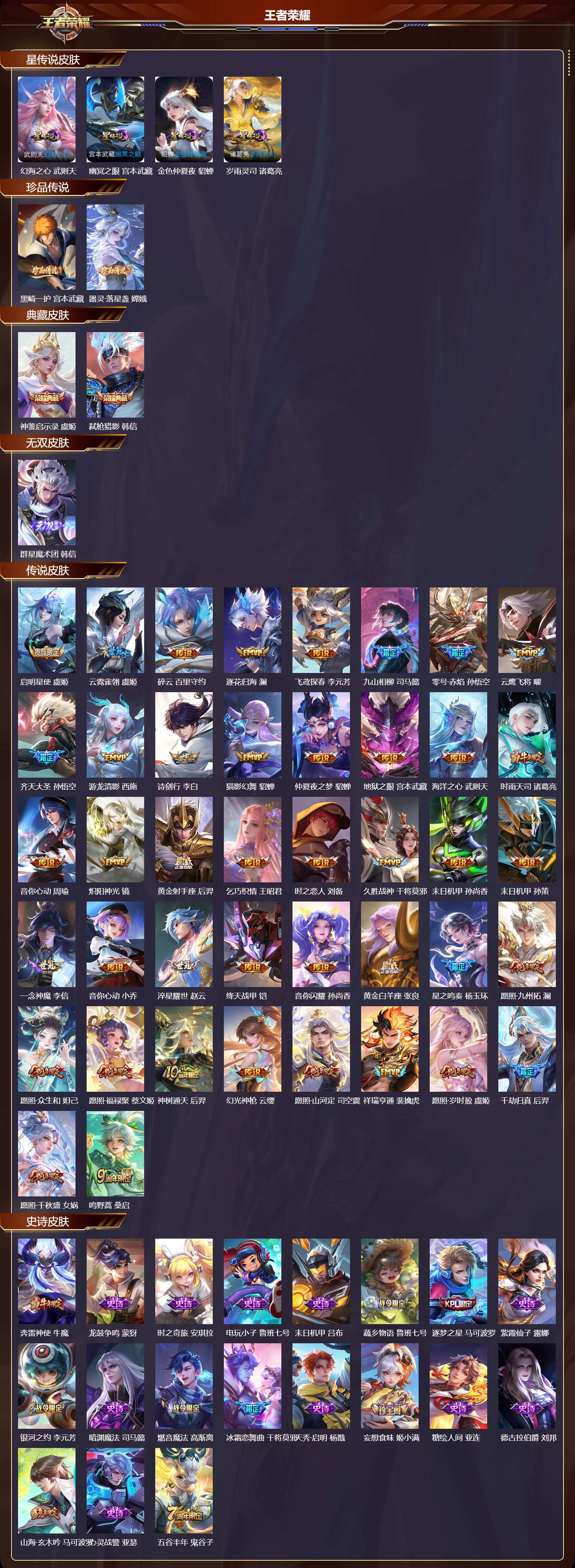 WZMK3430448王者荣耀账号详情图2 WZMK3430448王者荣耀账号详情图2