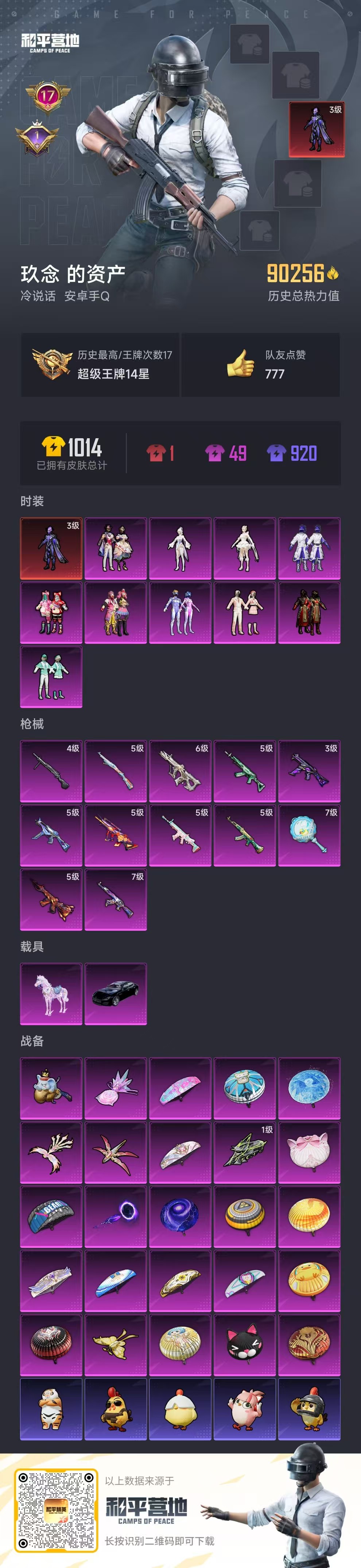 HPSJ3432221和平精英账号详情图4