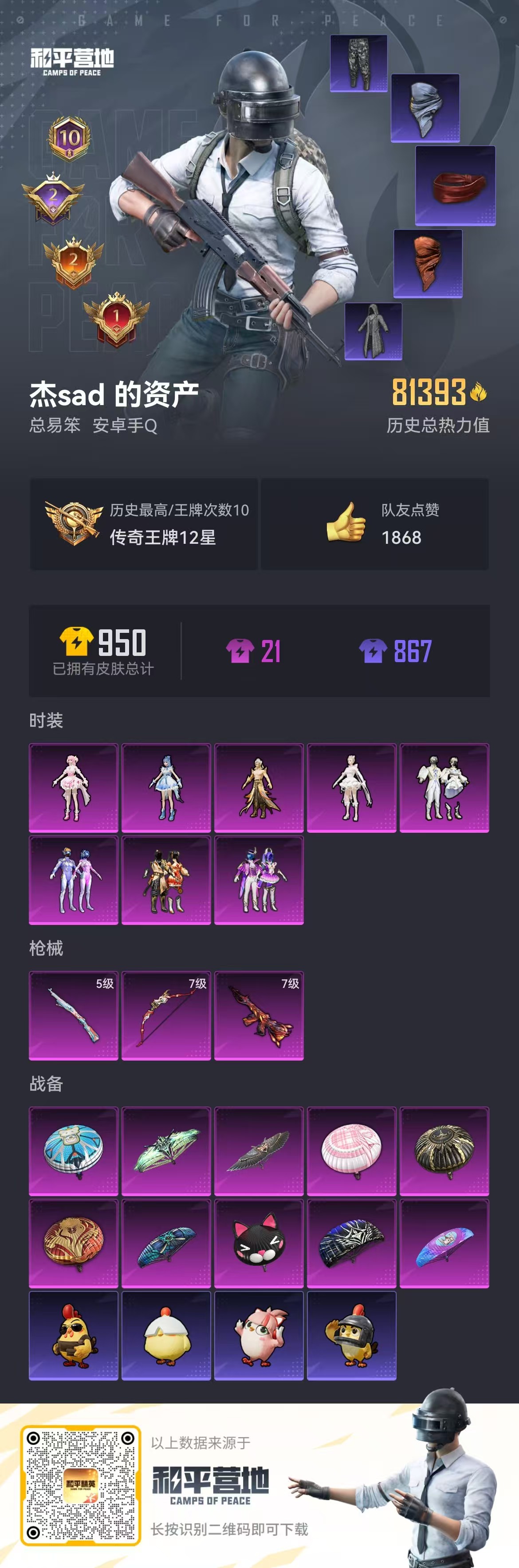 HPSJ3433836和平精英账号详情图5