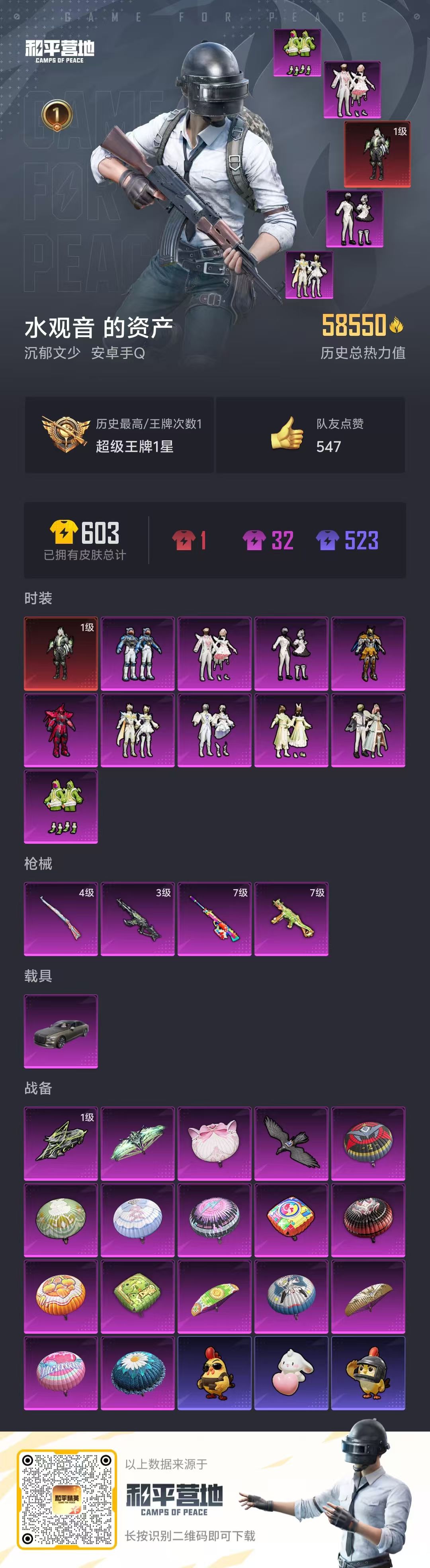 HPSJ3433875和平精英账号详情图5